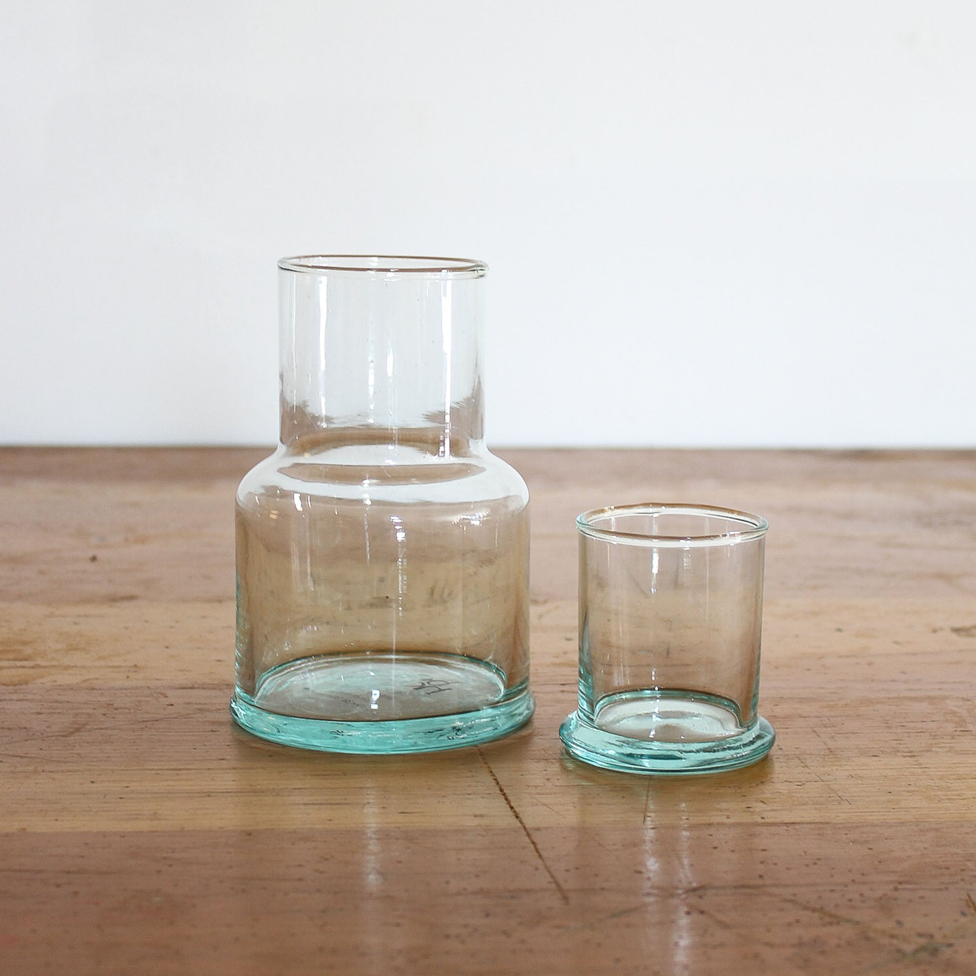 Recycled Glass Bedside Carafe & Tumbler Set