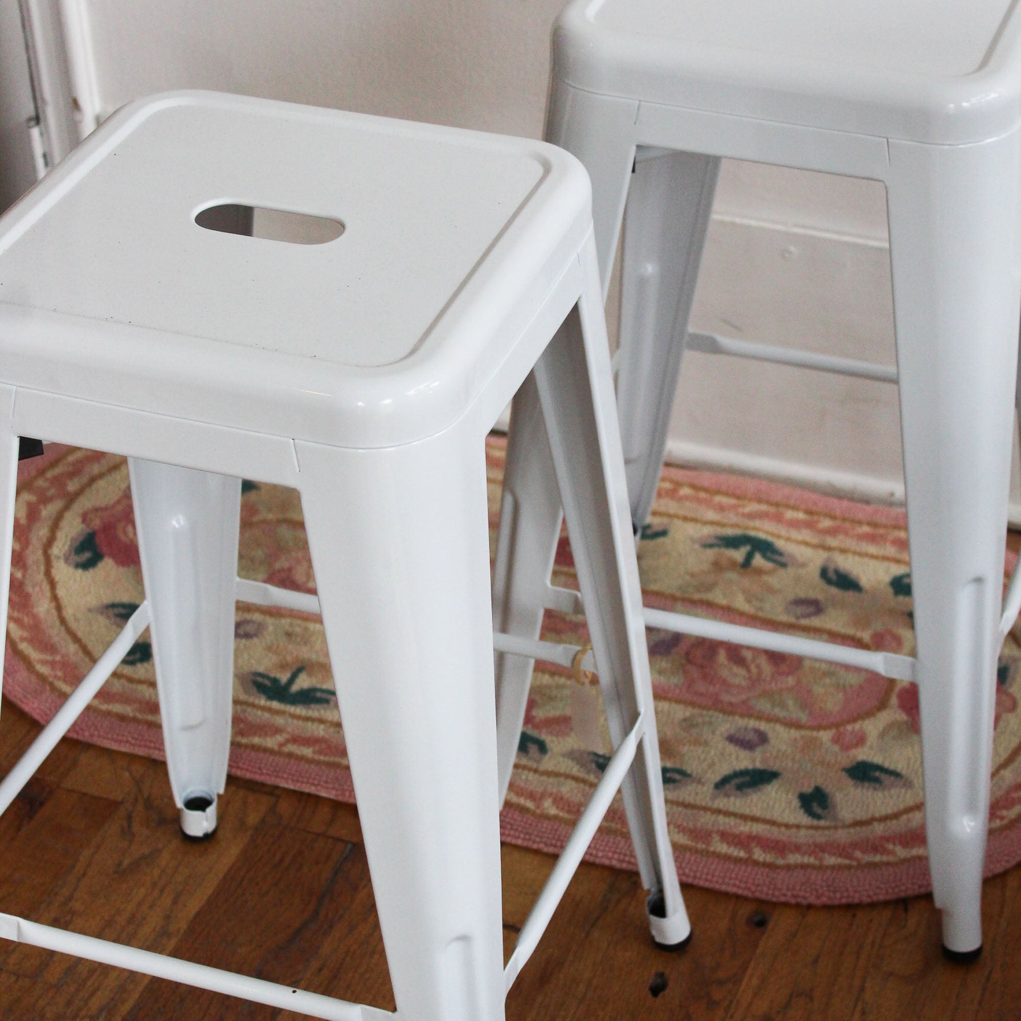 Industrial White Bar Stool