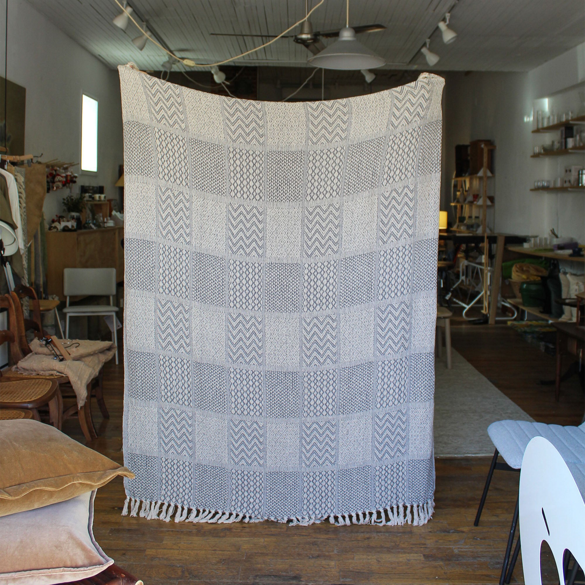 Grey & White Recycled Throw