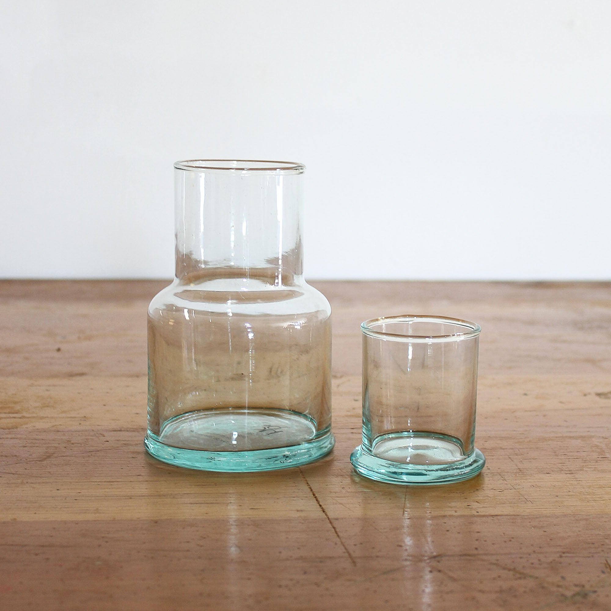 Recycled Glass Bedside Carafe & Tumbler Set