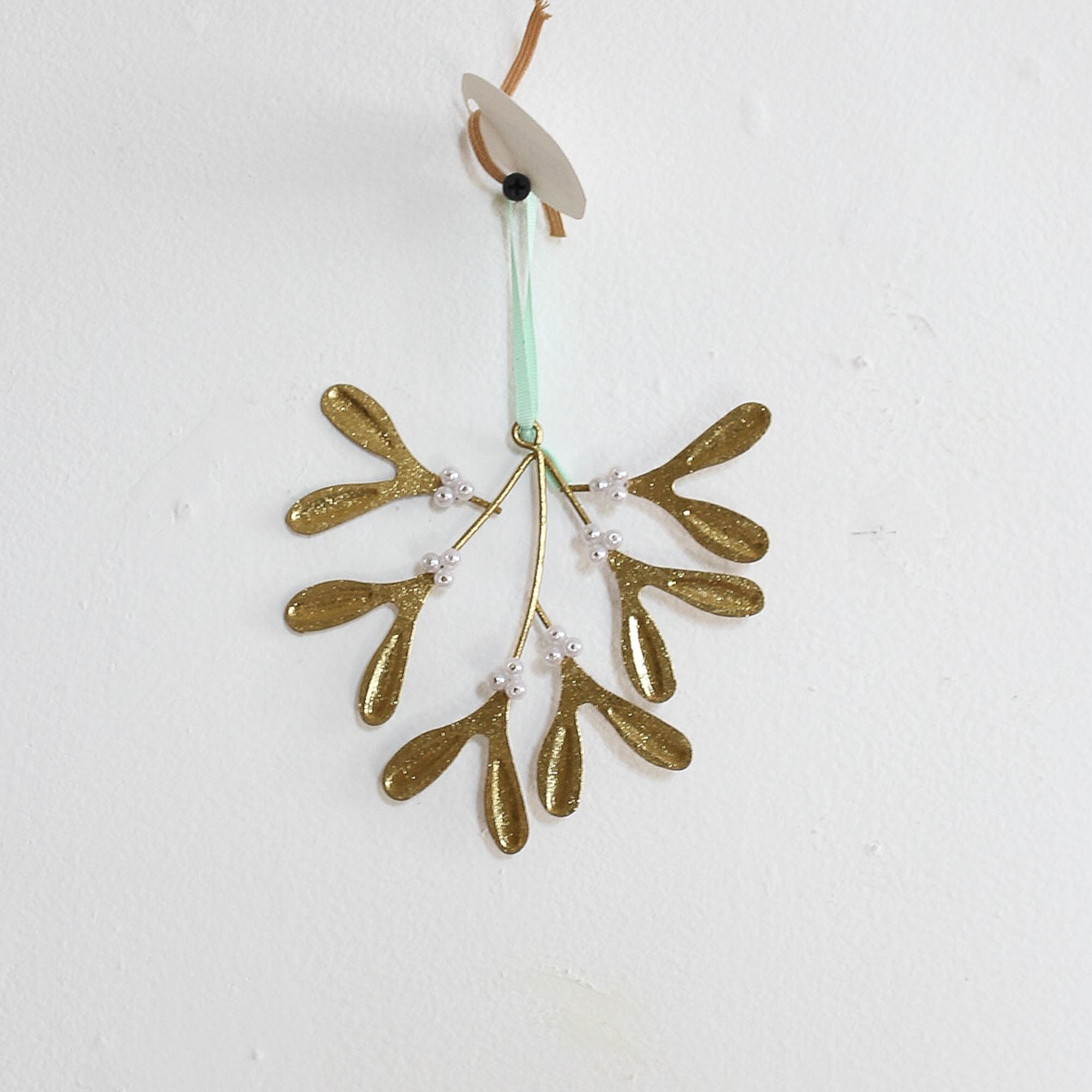 Pearl & Gold Mistletoe Ornament