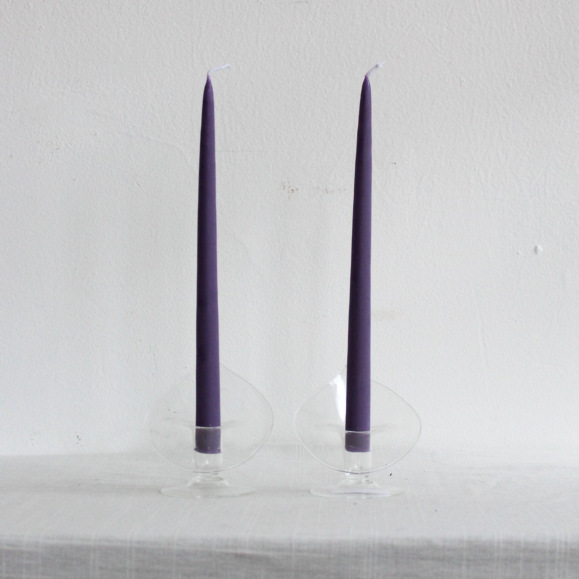 Glass Leaf Candle Holders (Pair)