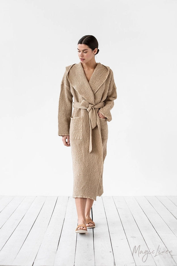 Beige Waffle Bath Robe