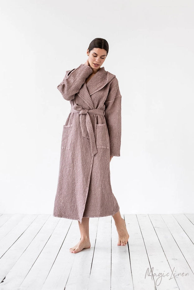 Rose Waffle Bath Robe