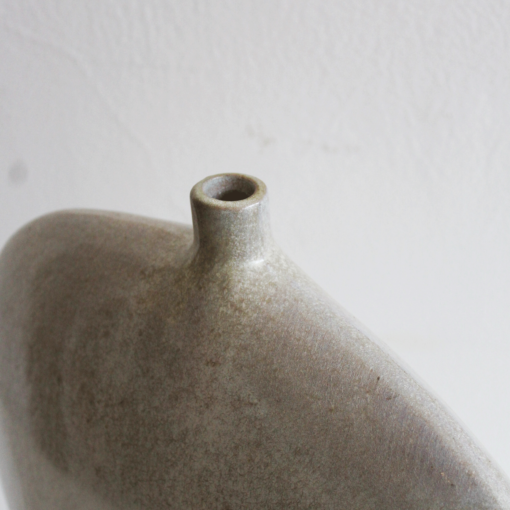 Large Flat Stoneware Vase