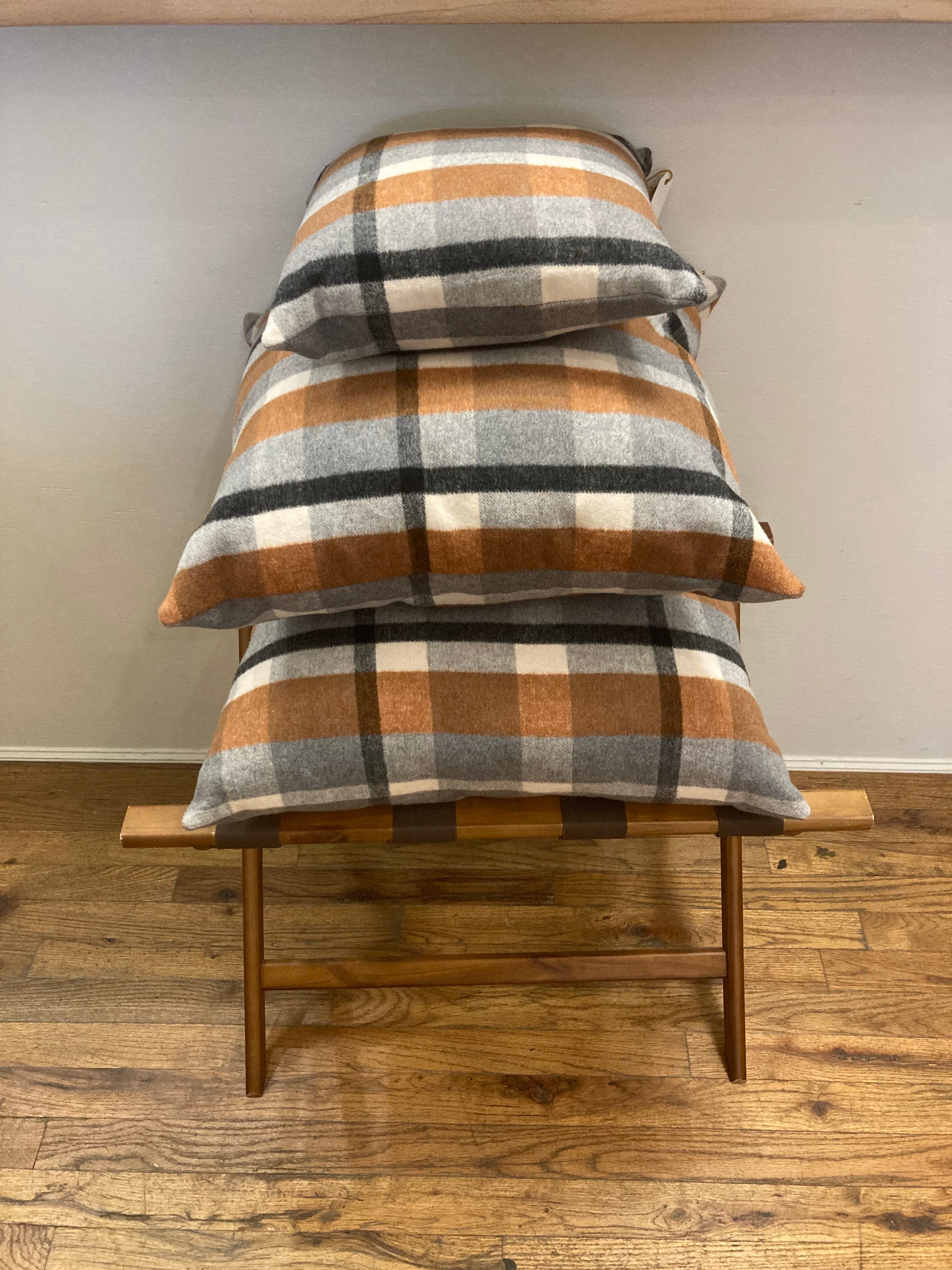 Brown/White/Black Plaid Pillow