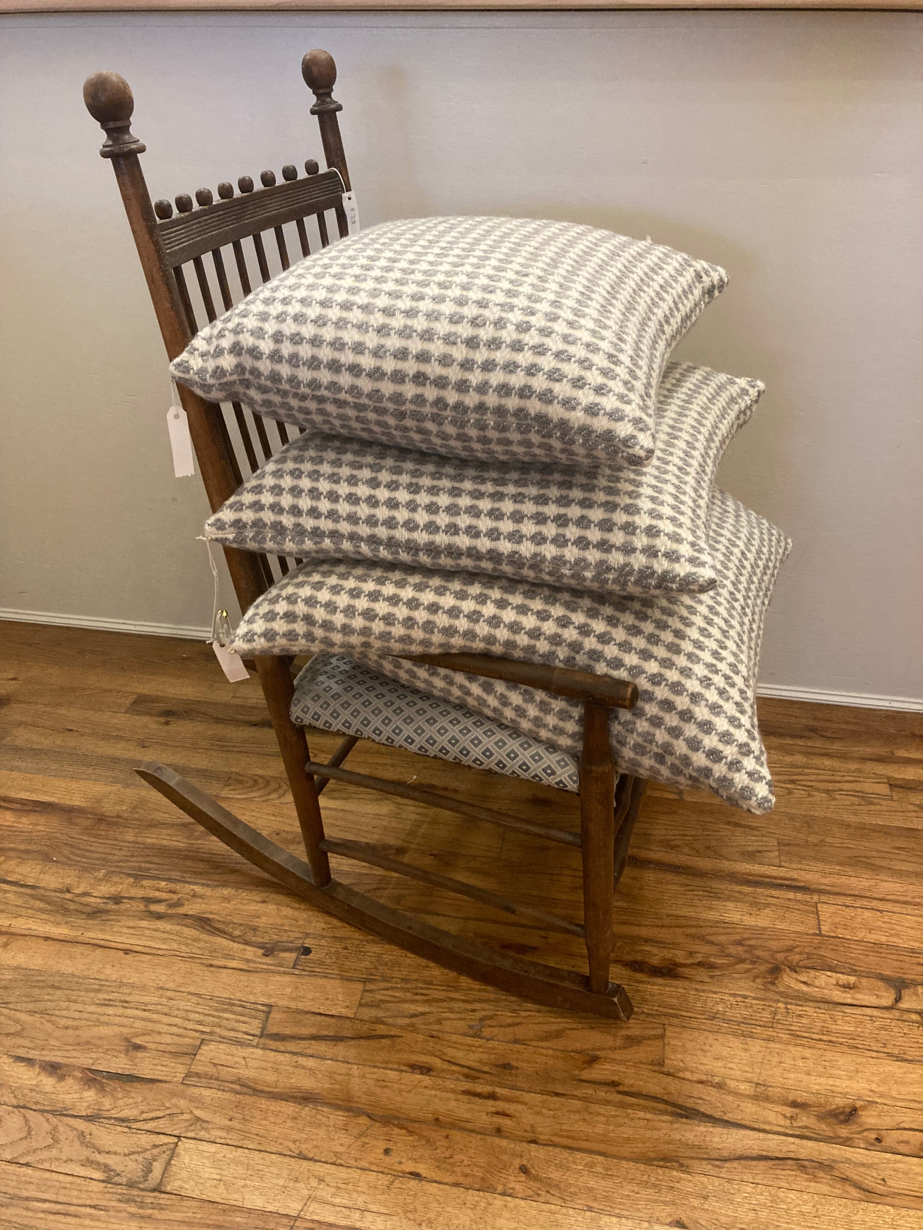 Large Handmade Dove & Ivory Woven Wool Cushion