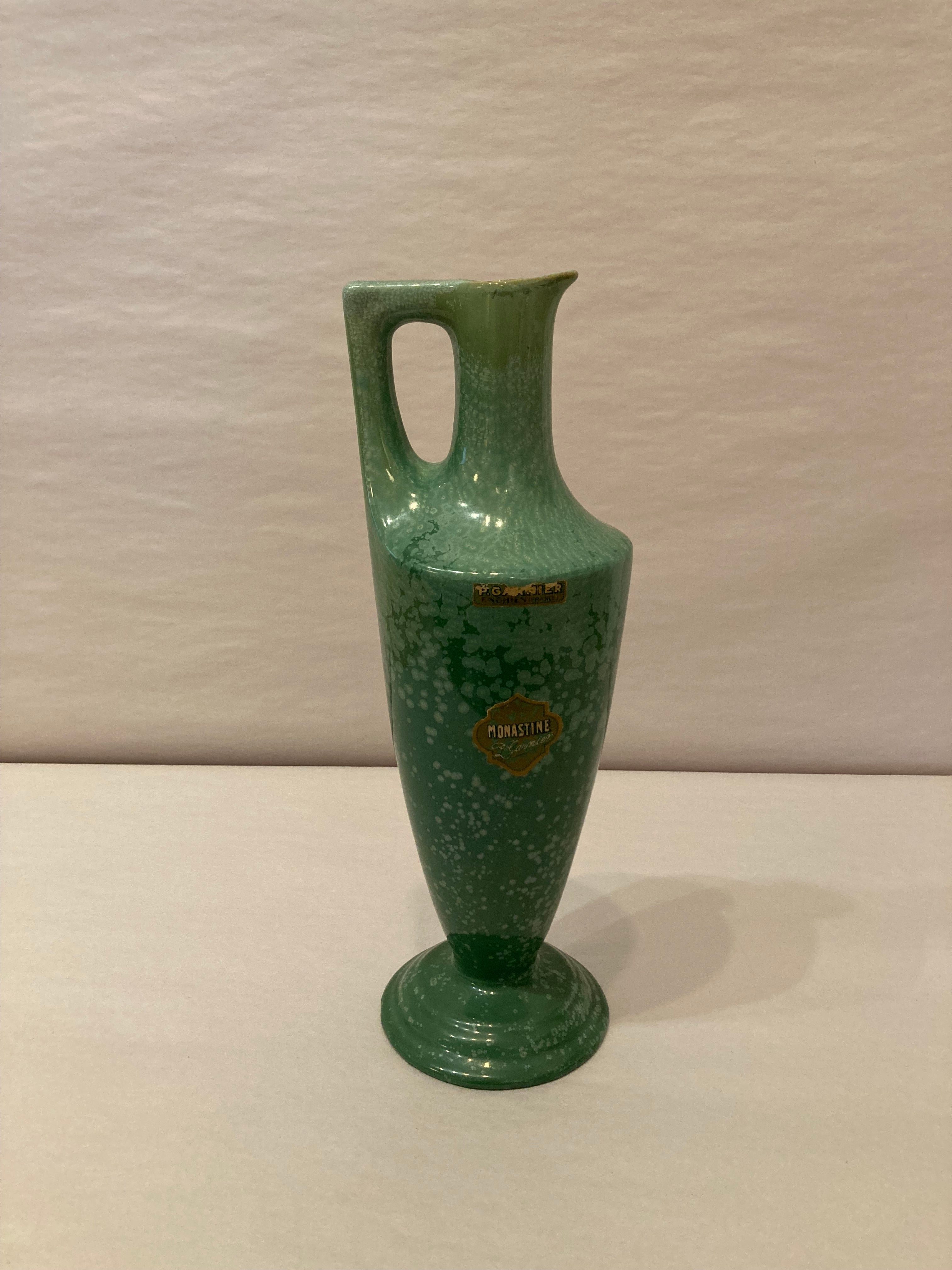 Speckled Green French Ceramic Vase