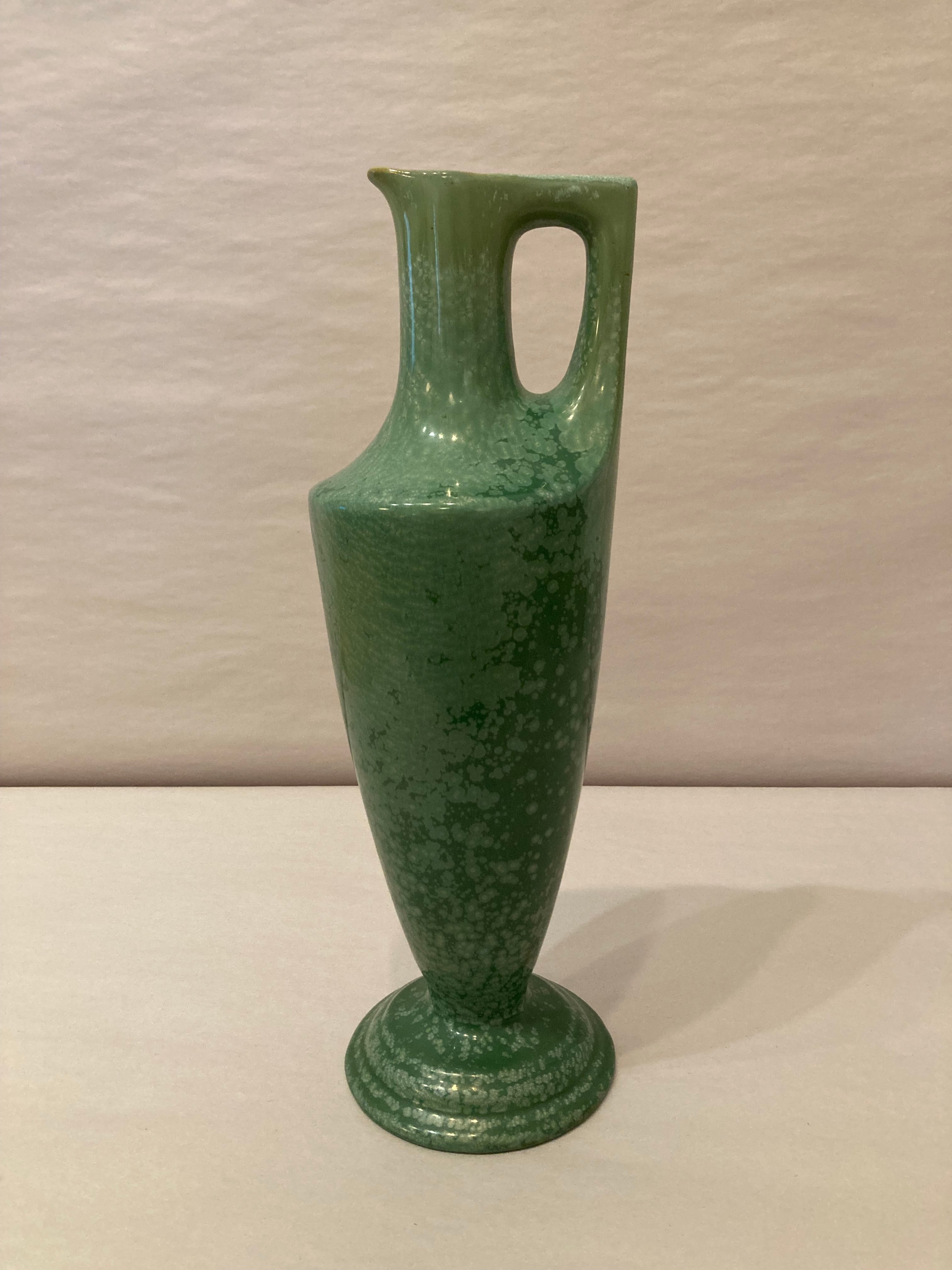 Speckled Green French Ceramic Vase