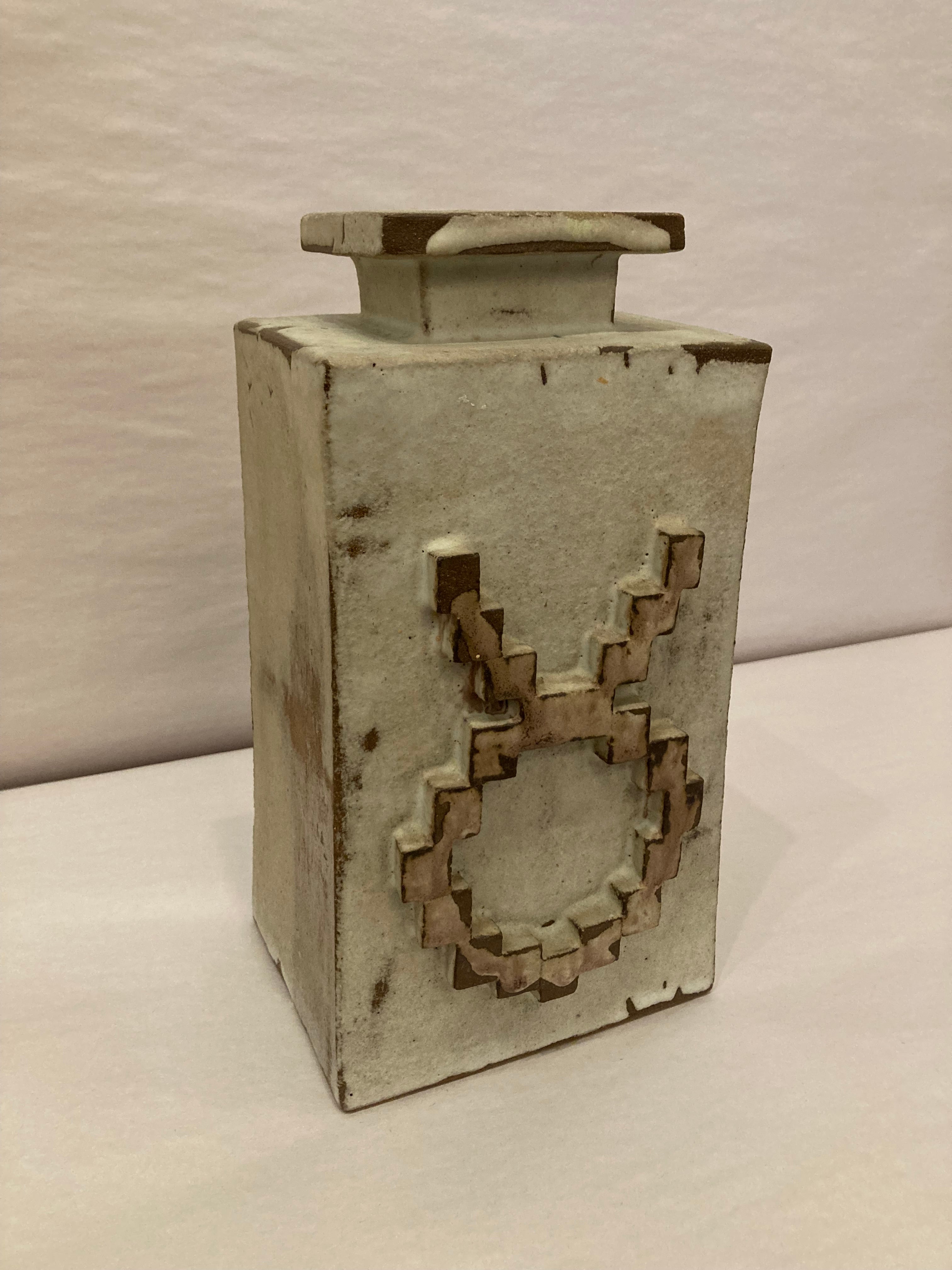 Square Stoneware Vase, Handmade