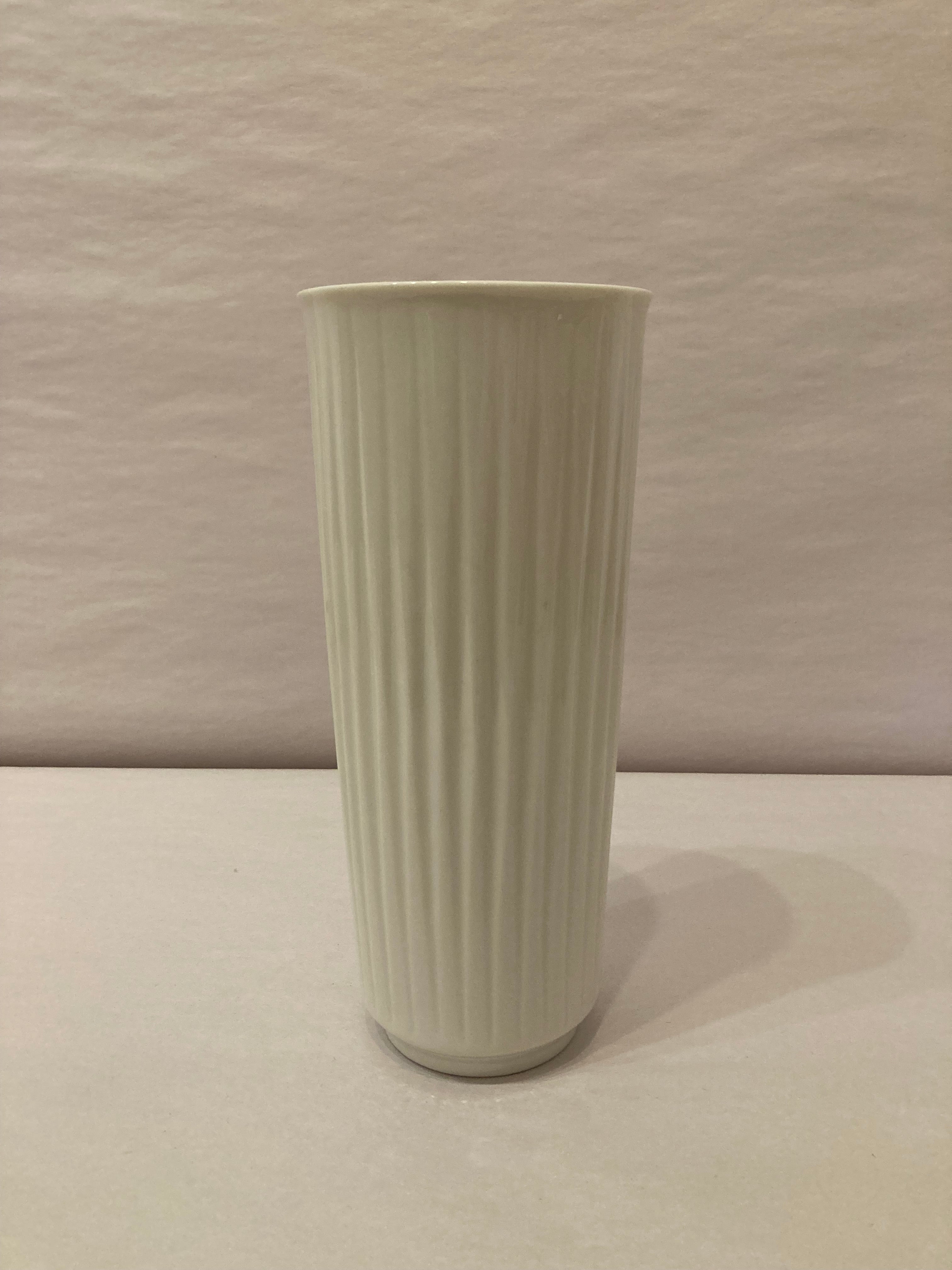 tall fluted porcelain vase