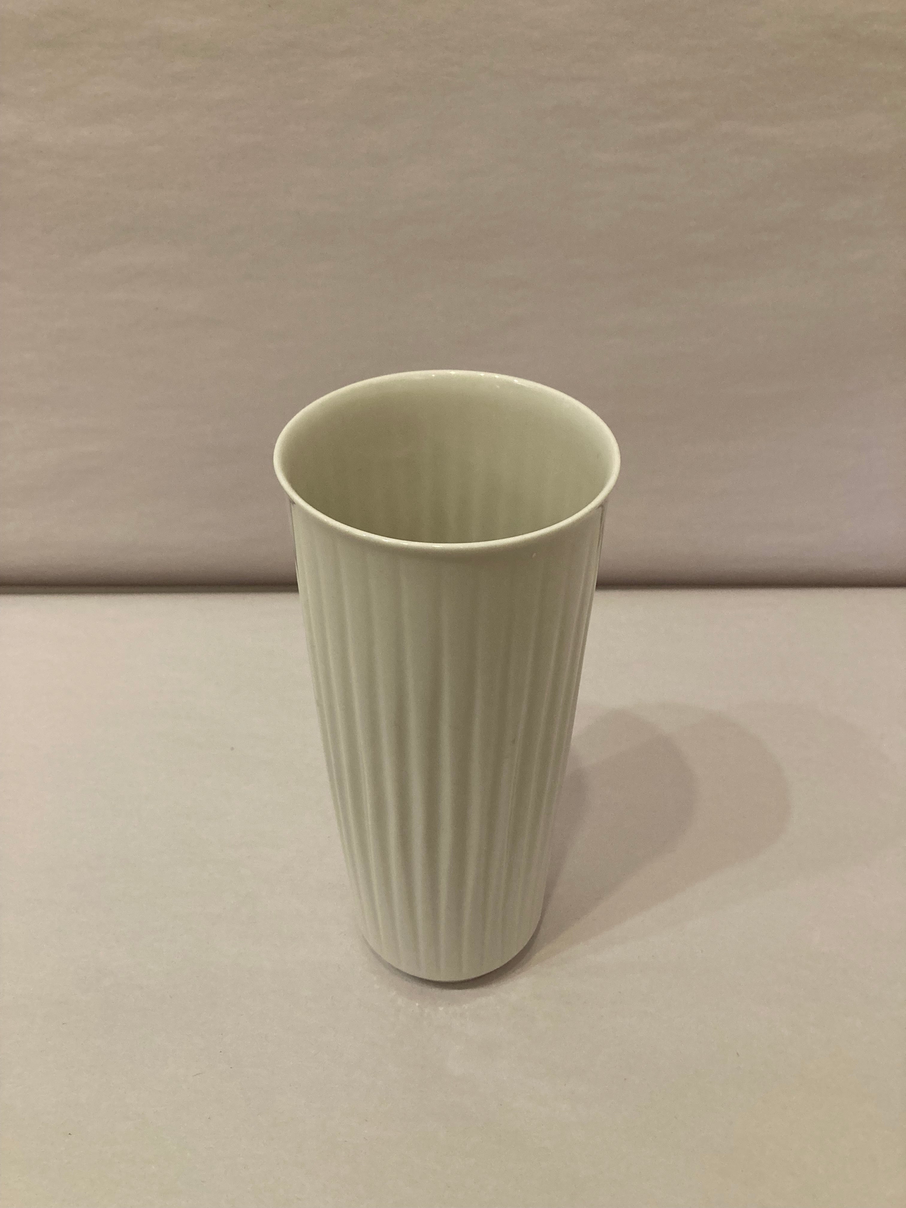 tall fluted porcelain vase