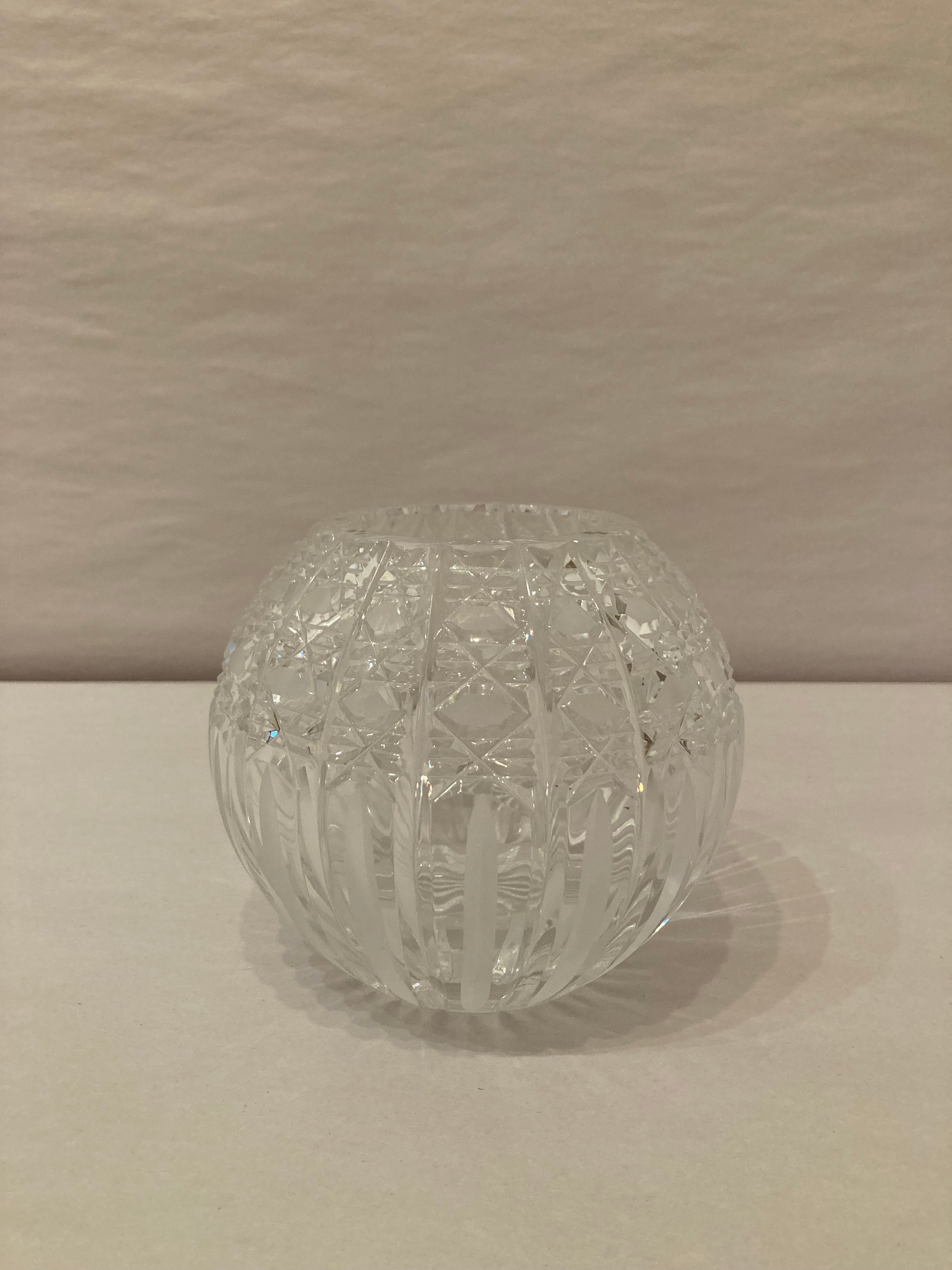 cut glass ball vase