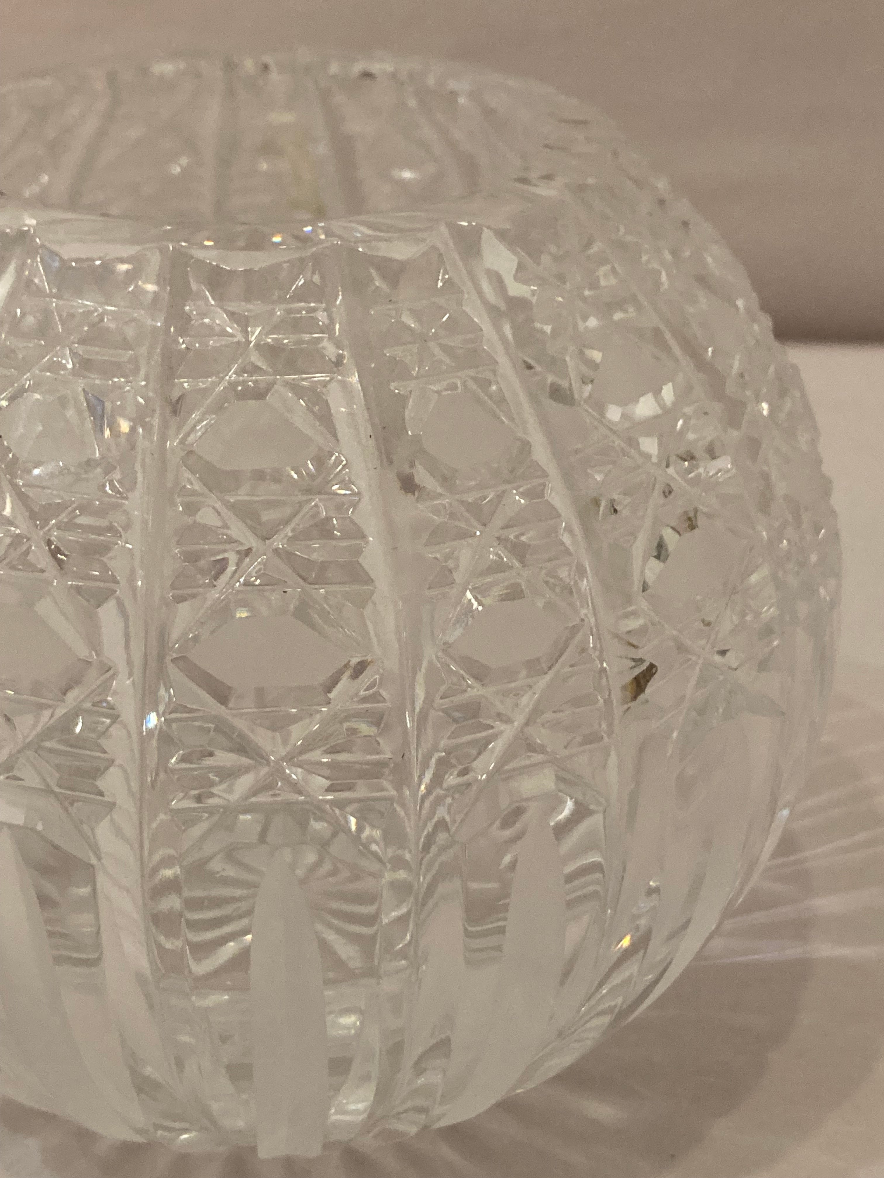 cut glass ball vase