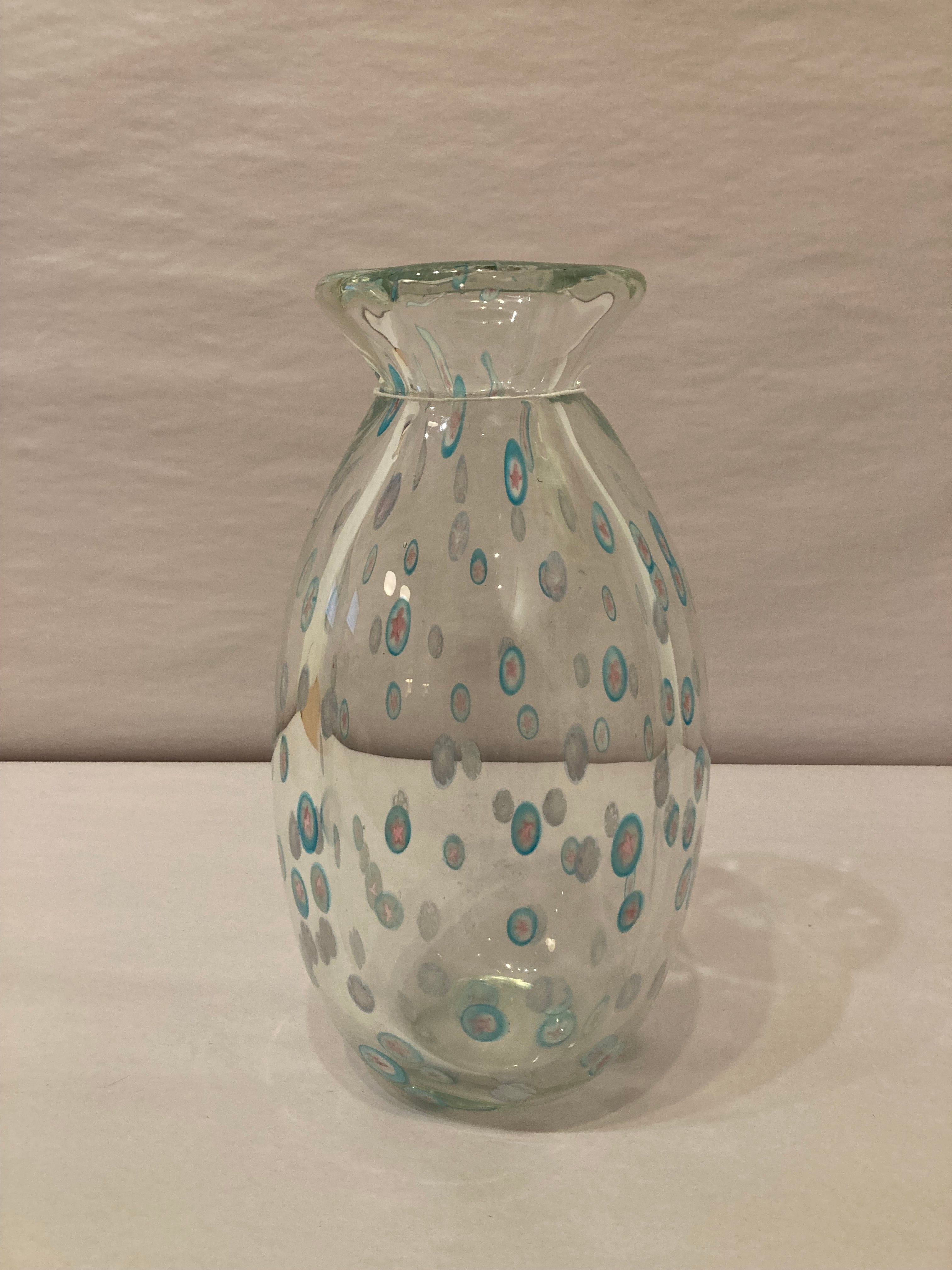 Murano Art Glass Flower Murrine Vase