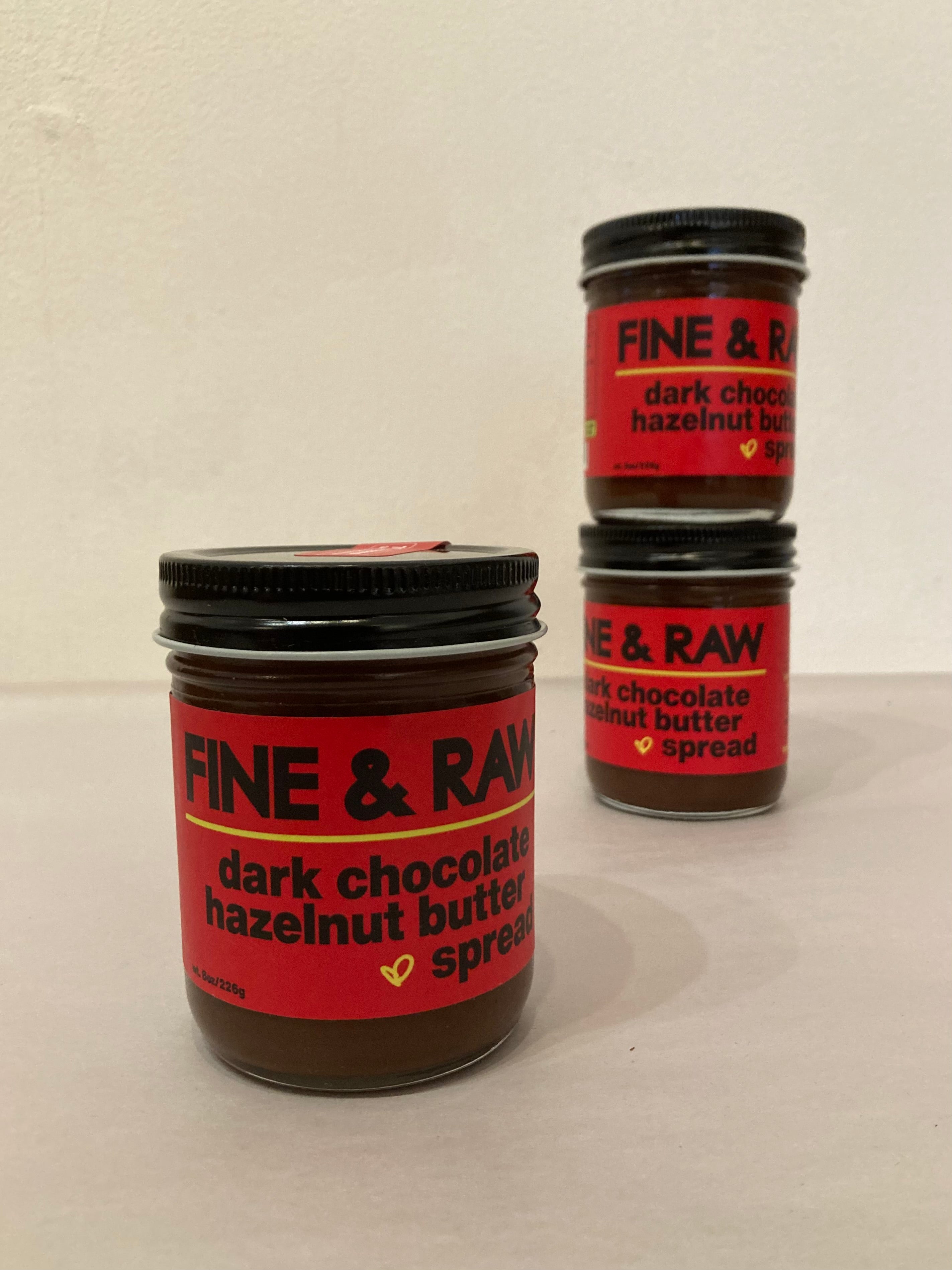Fine & Raw dark chocolate hazelnut butter spread