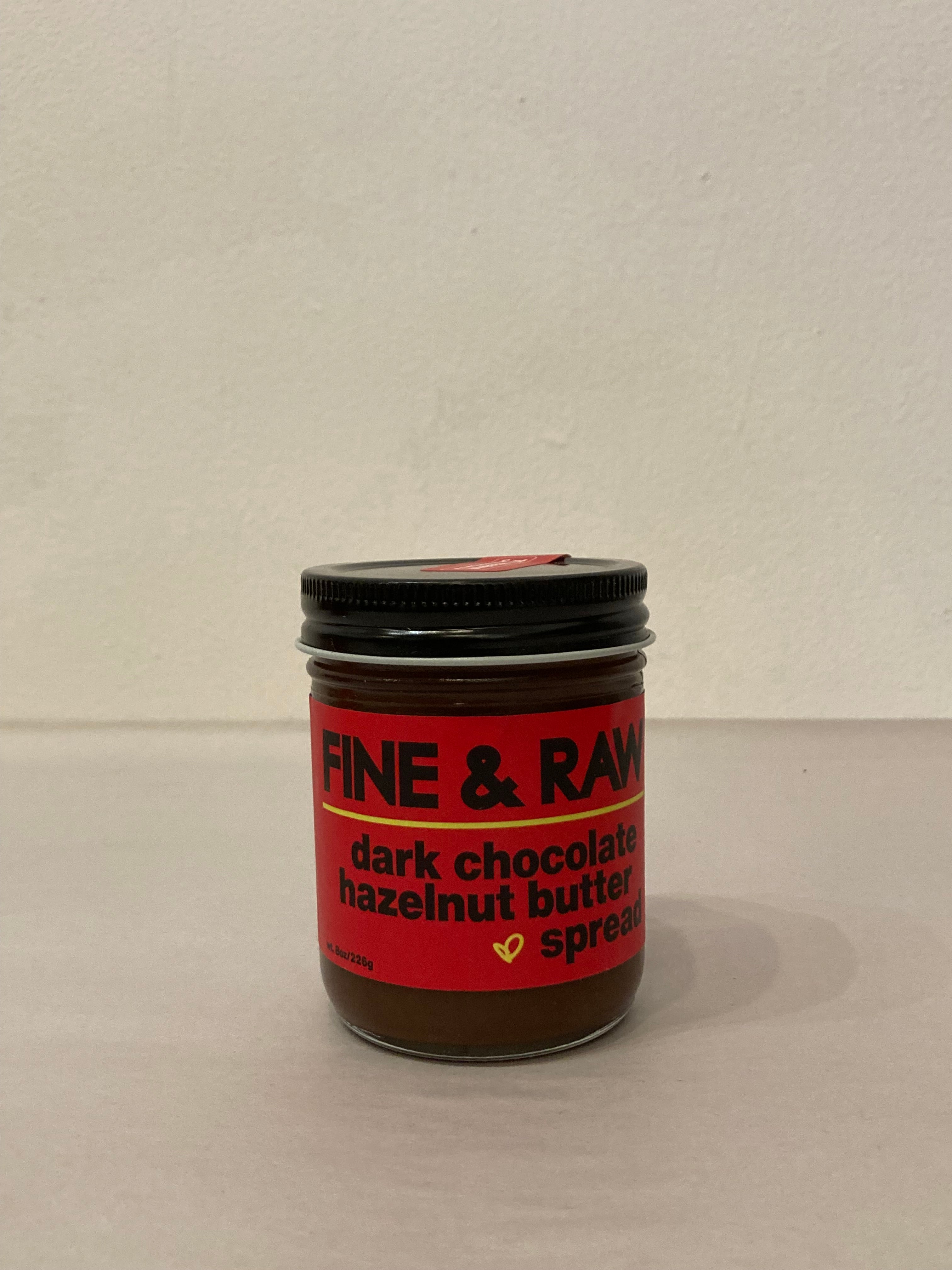 Fine & Raw dark chocolate hazelnut butter spread
