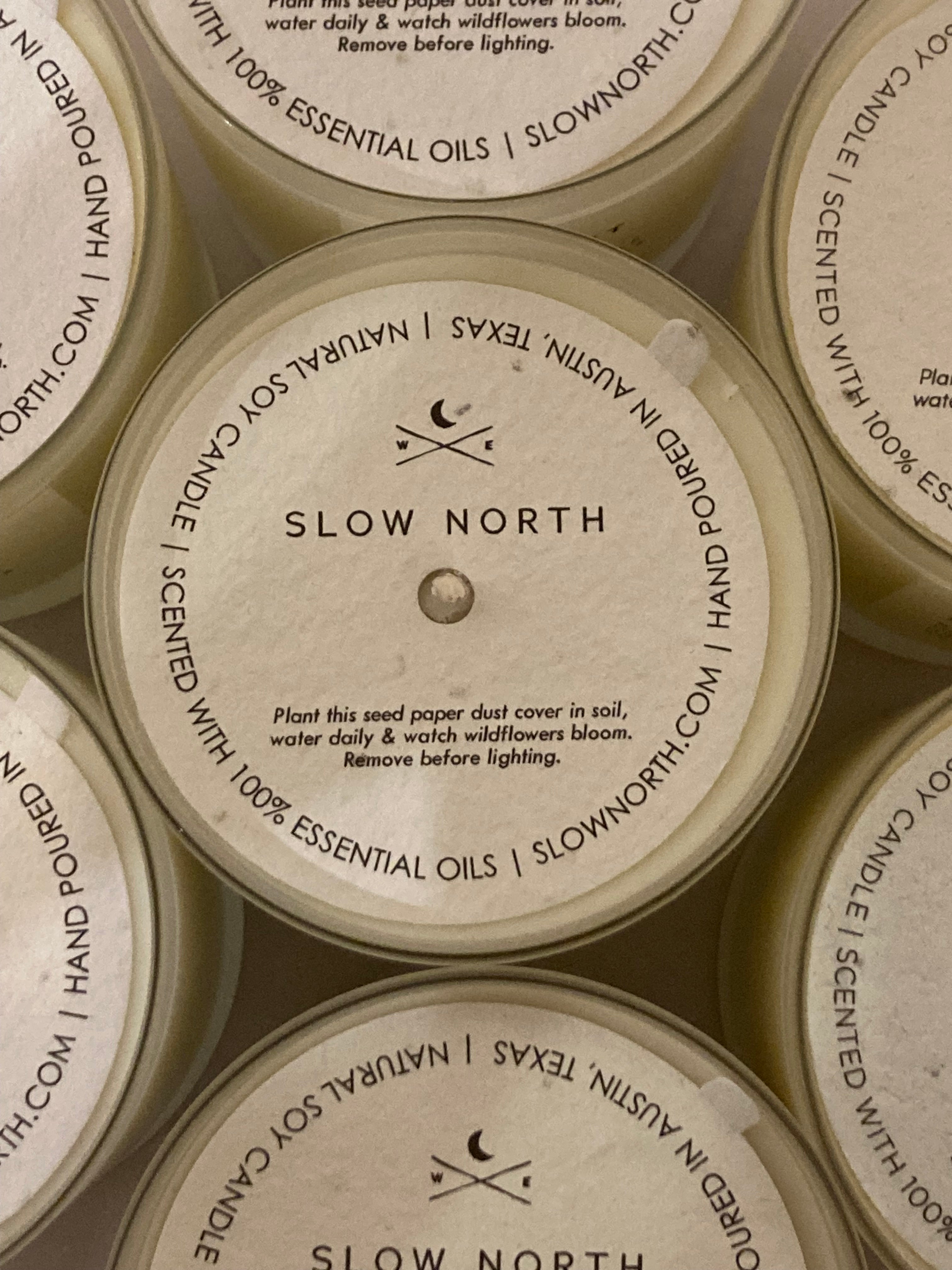 Slow North embers + leather candle