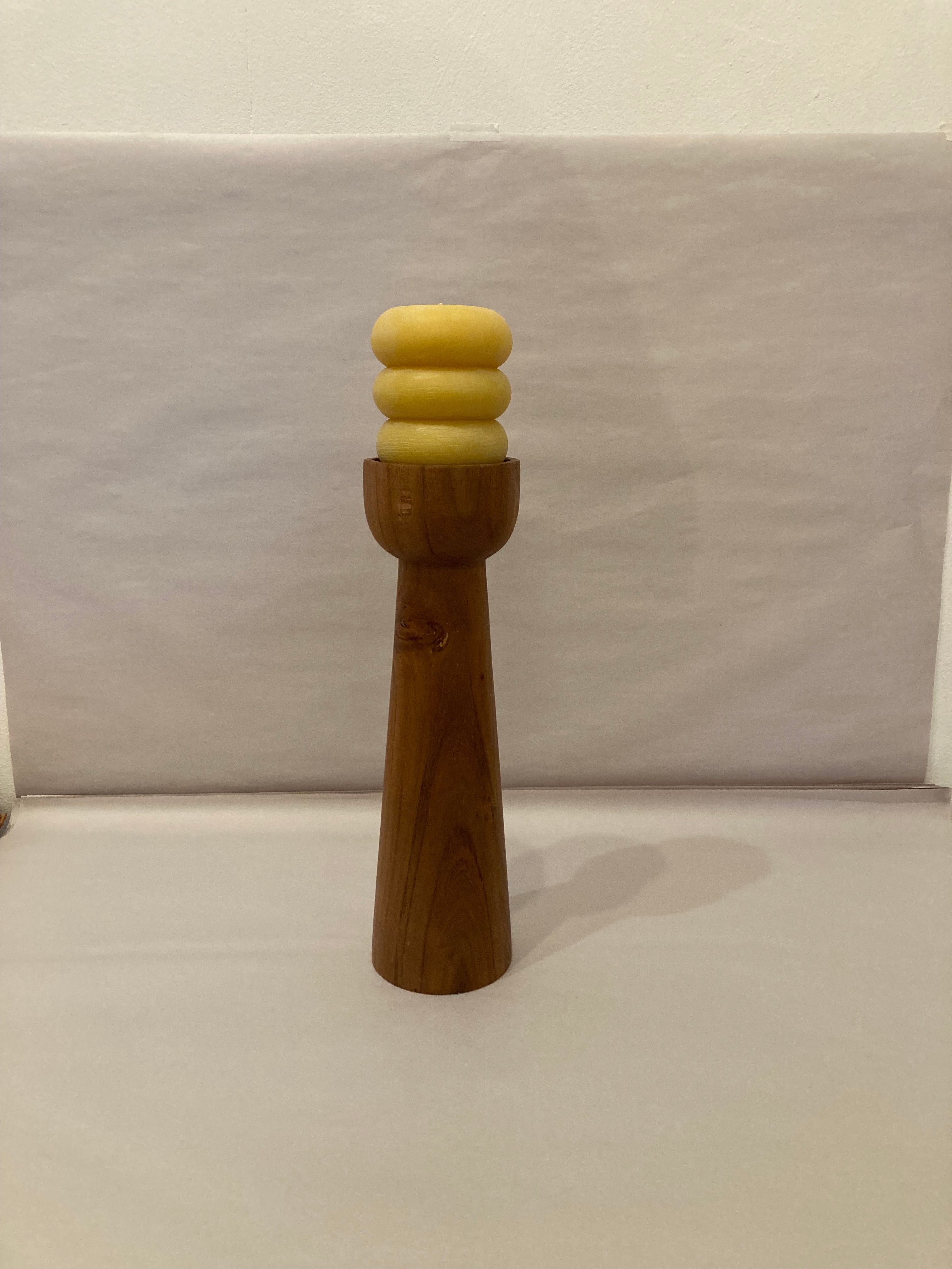 tall wooden votive holder