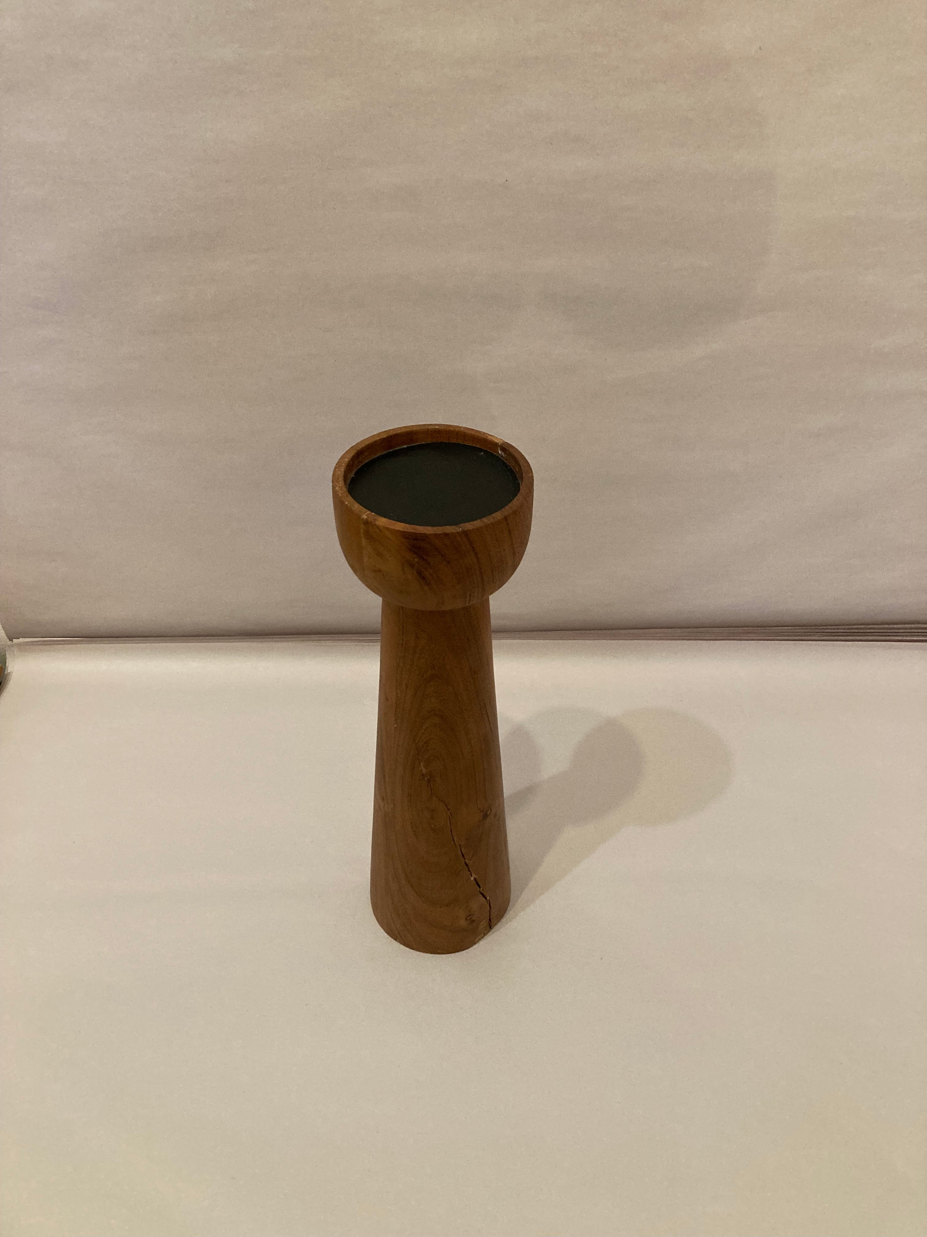 tall wooden votive holder