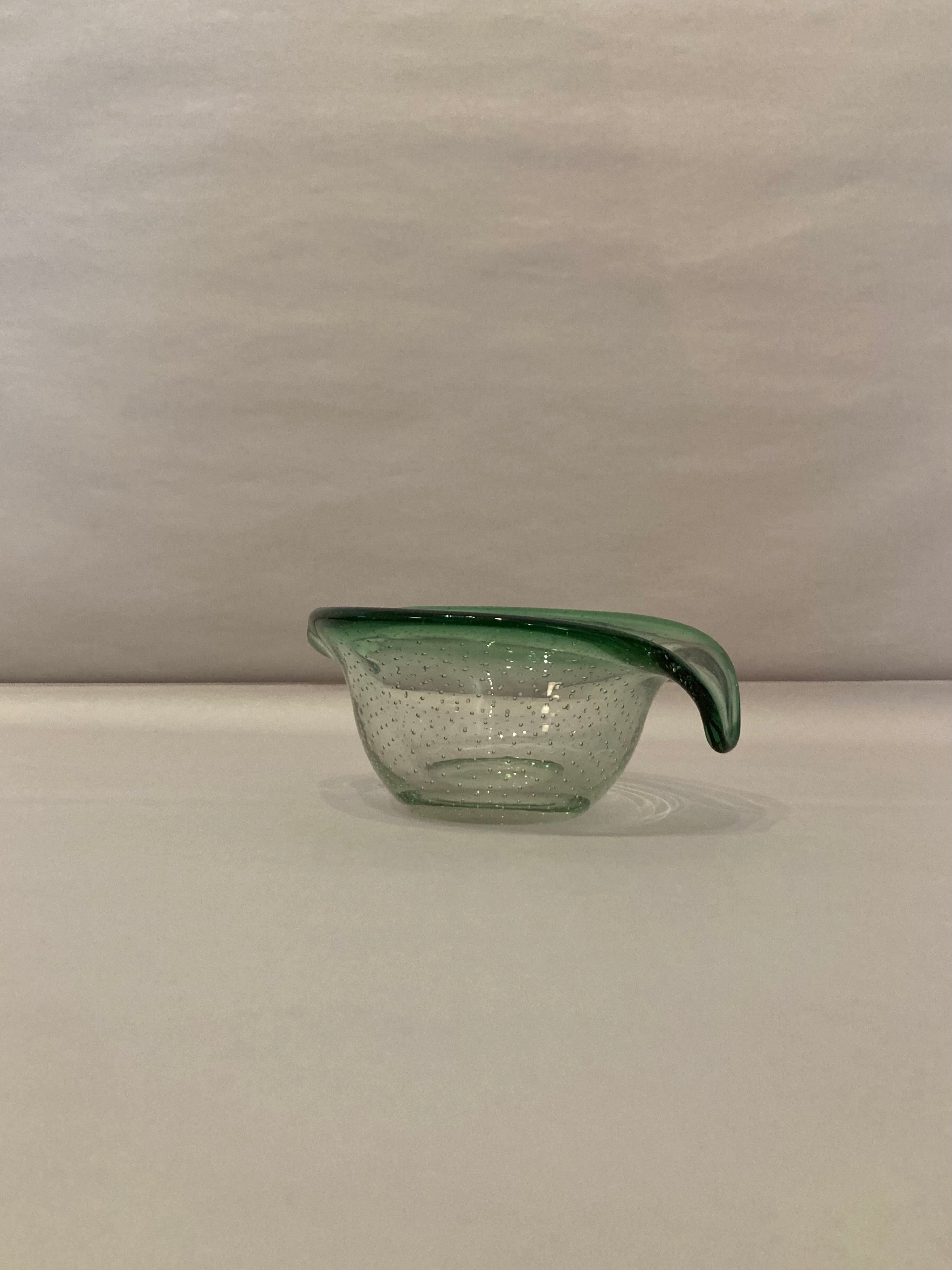 Green 60s Bullicante Murano Glass Pouring Bowl