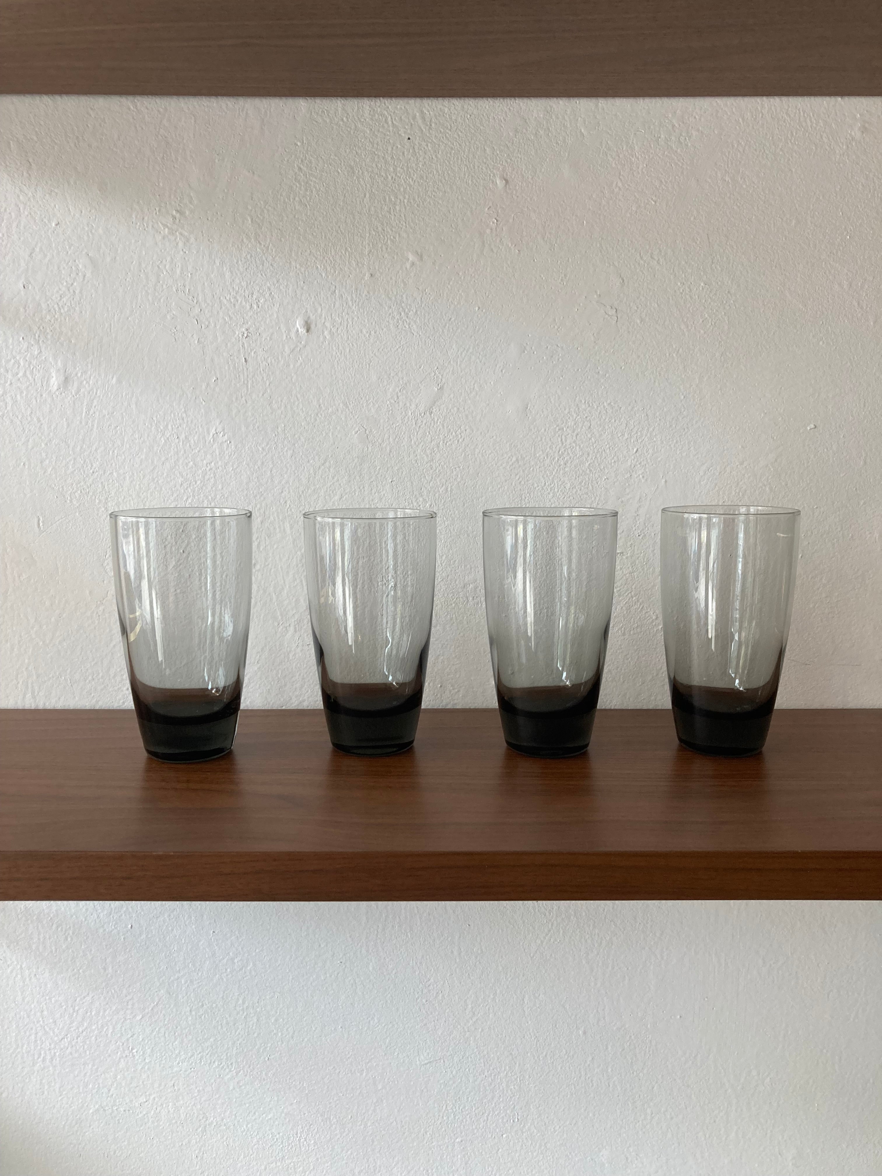Libbey smoke glass tumbler -set of 4