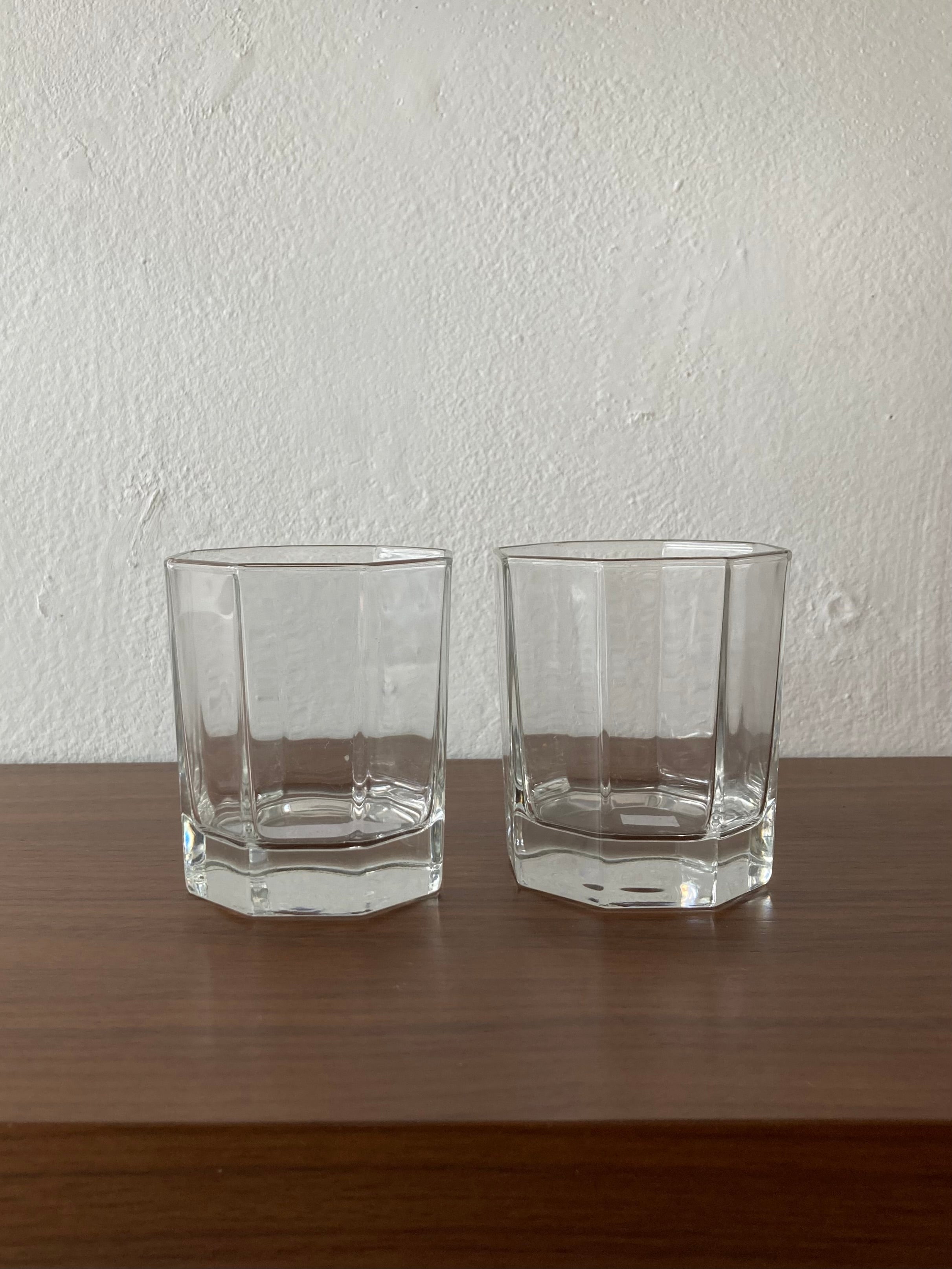 octagonal rocks glasses -pair