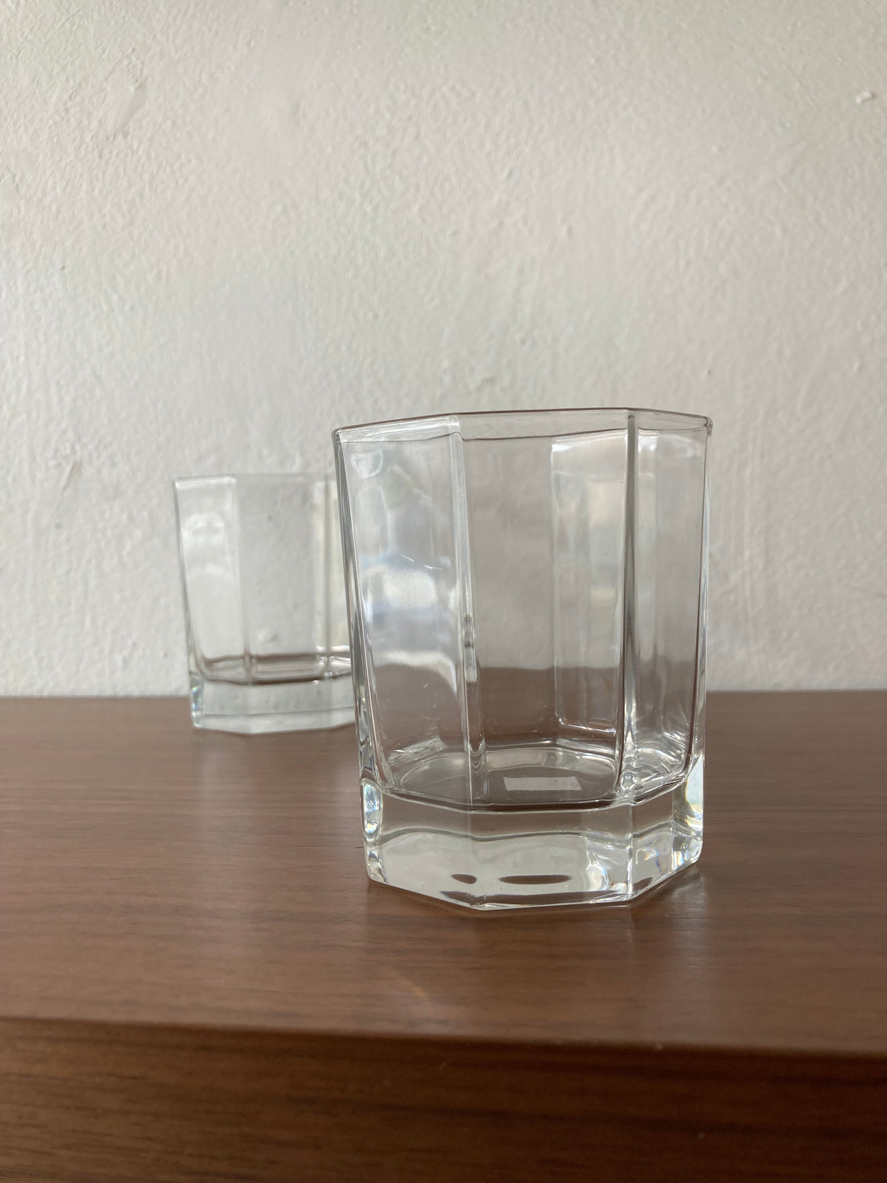 octagonal rocks glasses -pair