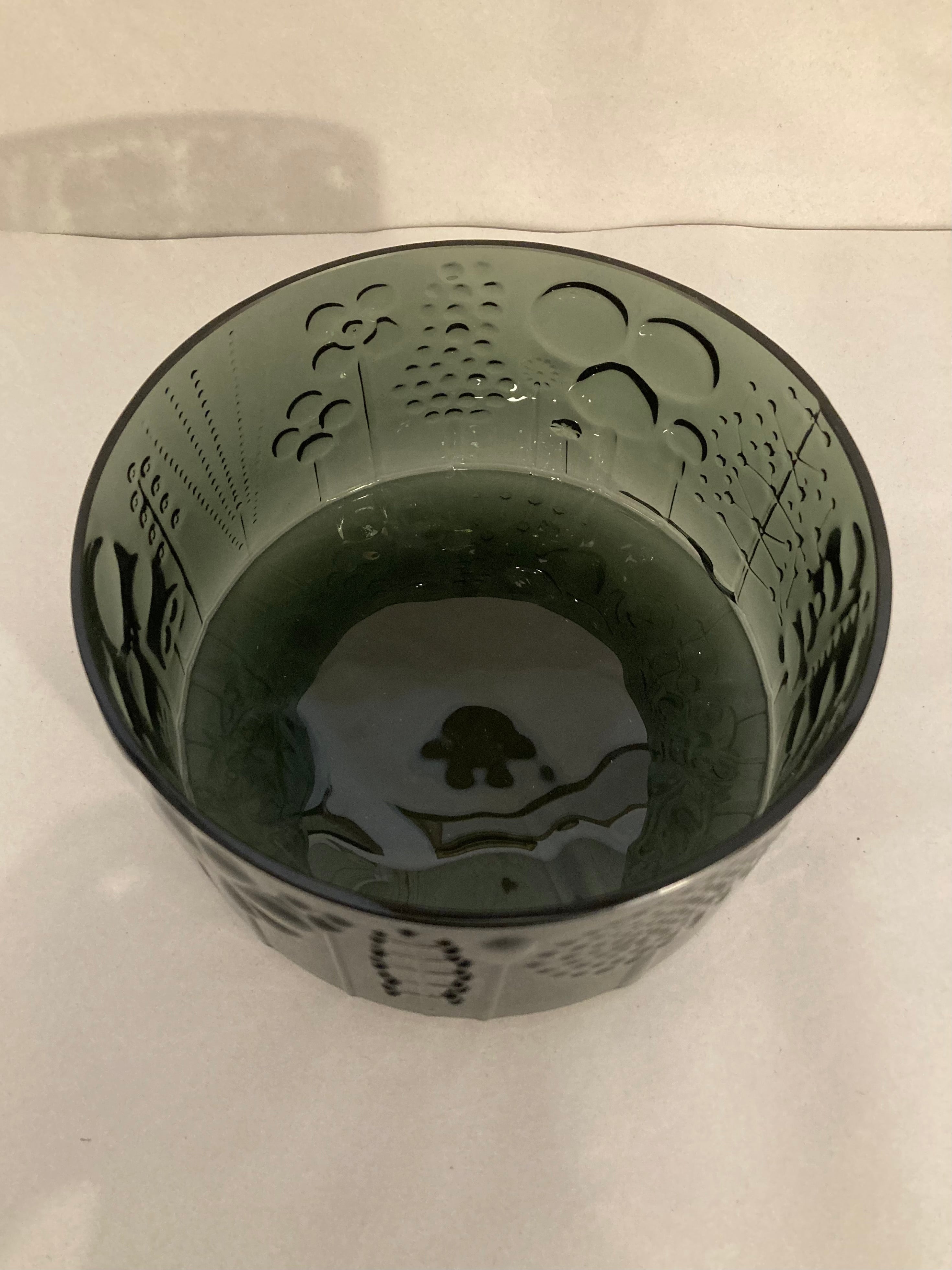 Iittala Smoky Glass Flower Serving Bowl