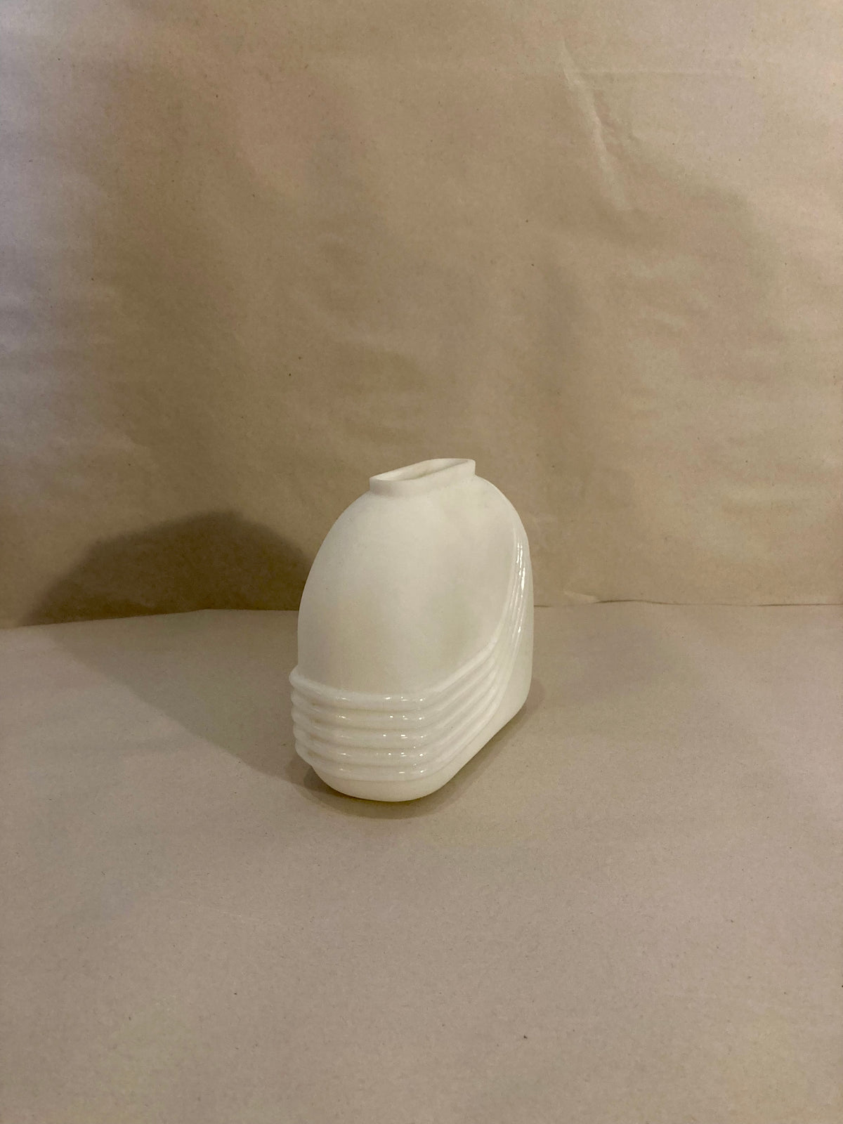 White glass Deco vase