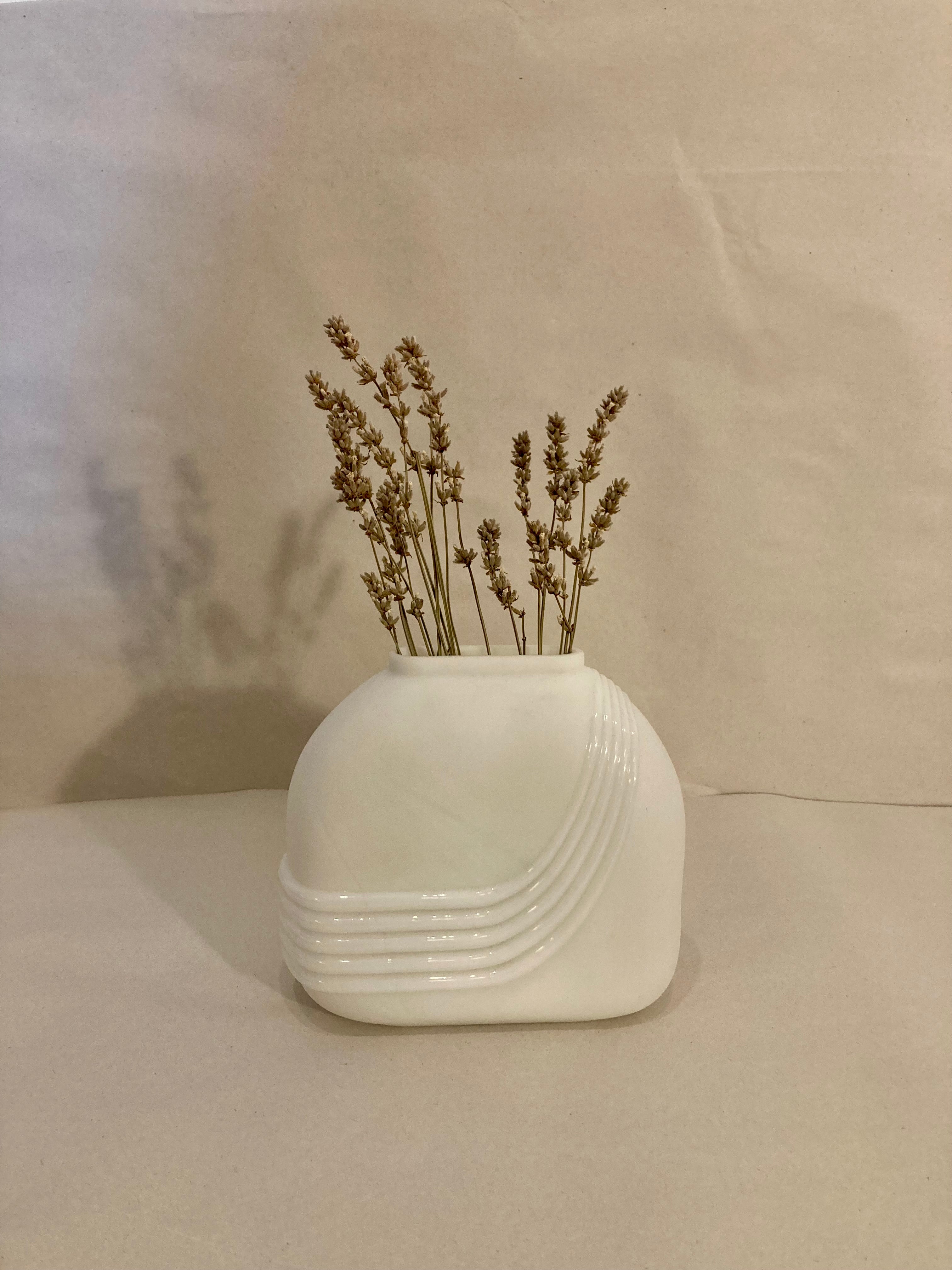 White glass Deco vase