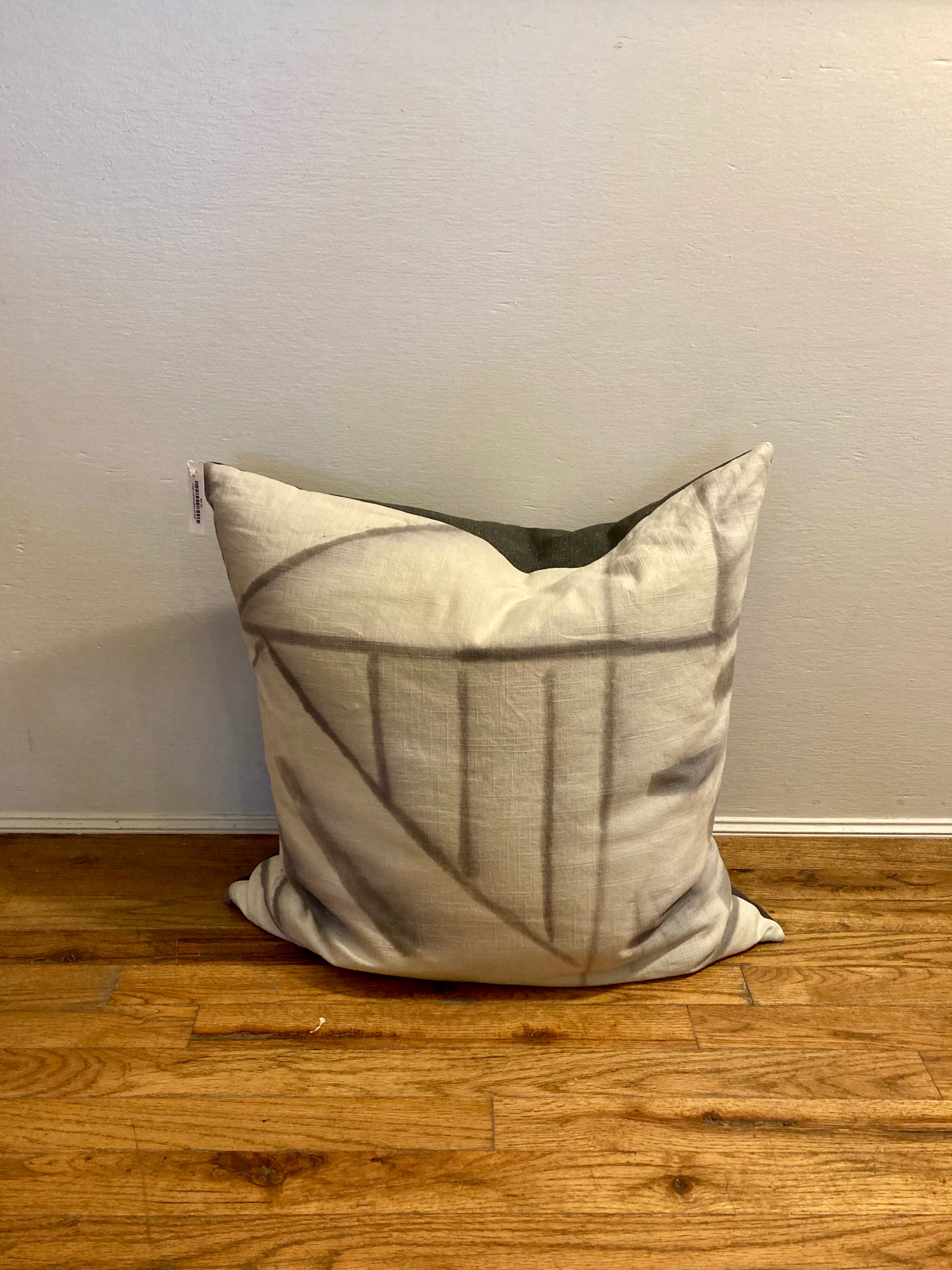 indigo painted pillow