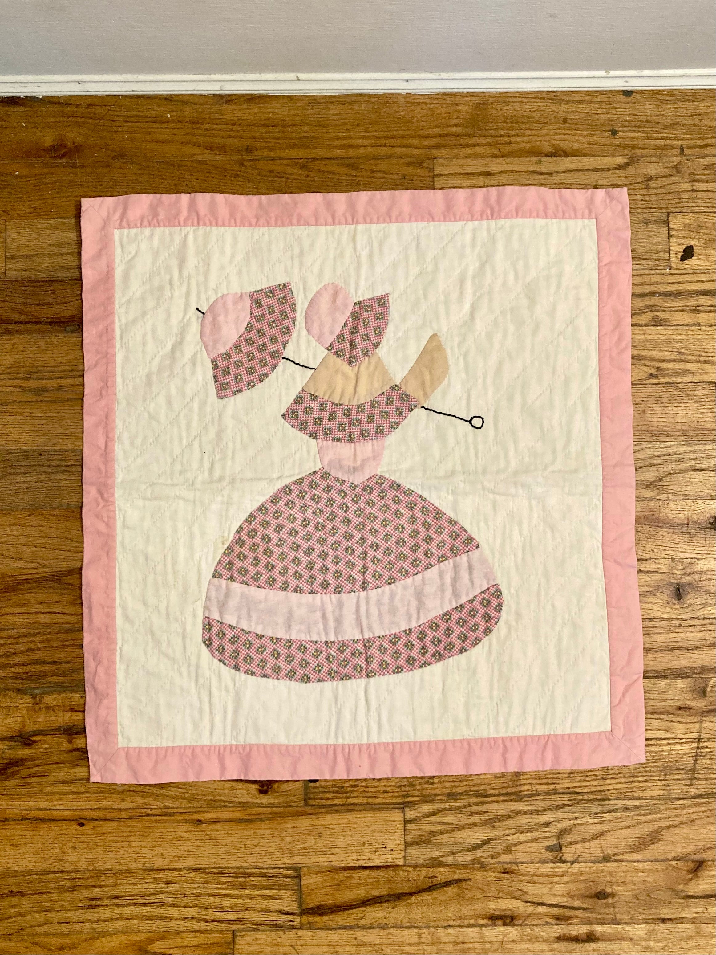 "Sun Bonnet Sue" 1950's quilt block