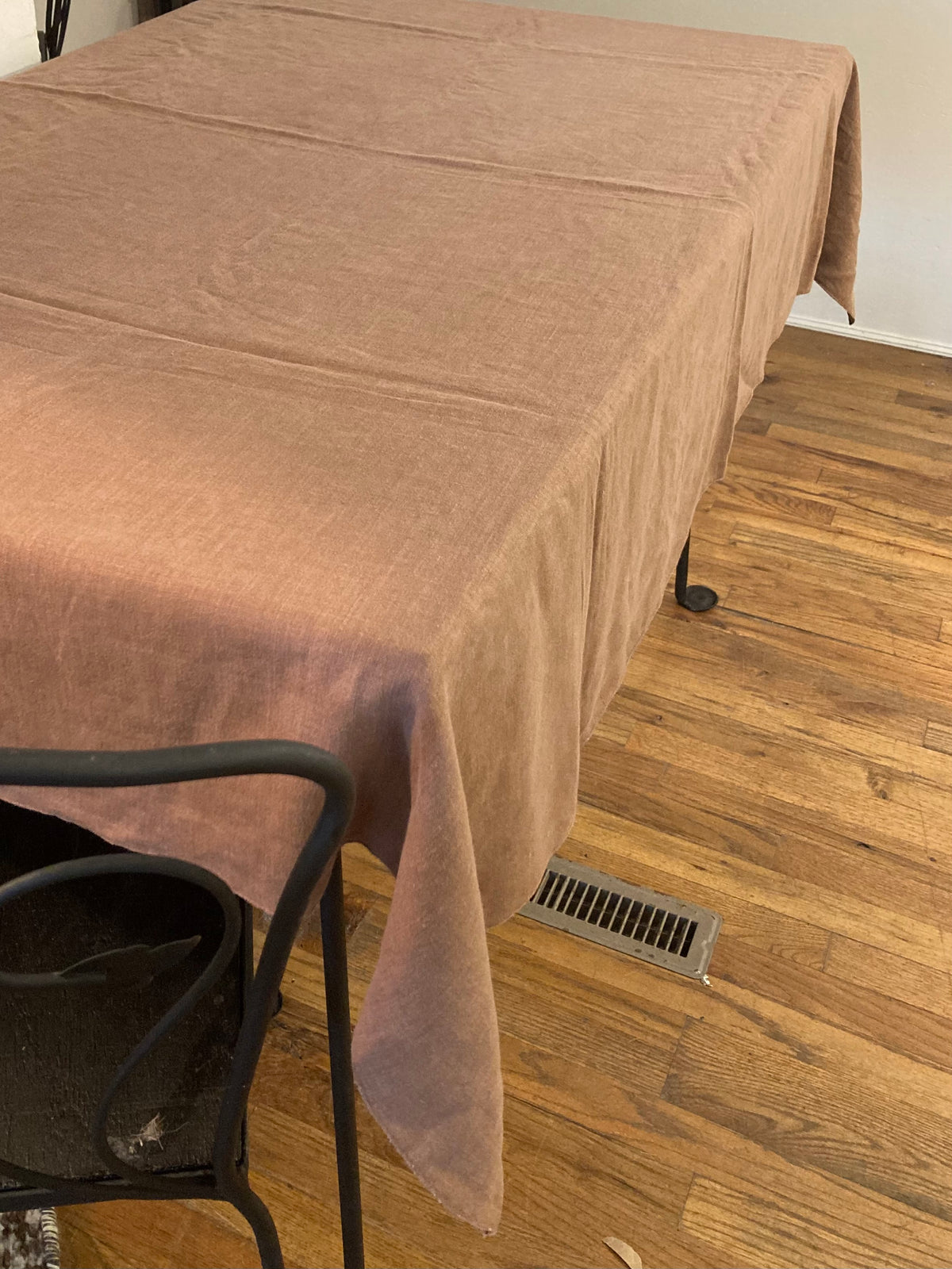 brown linen table cloth 67"x51"