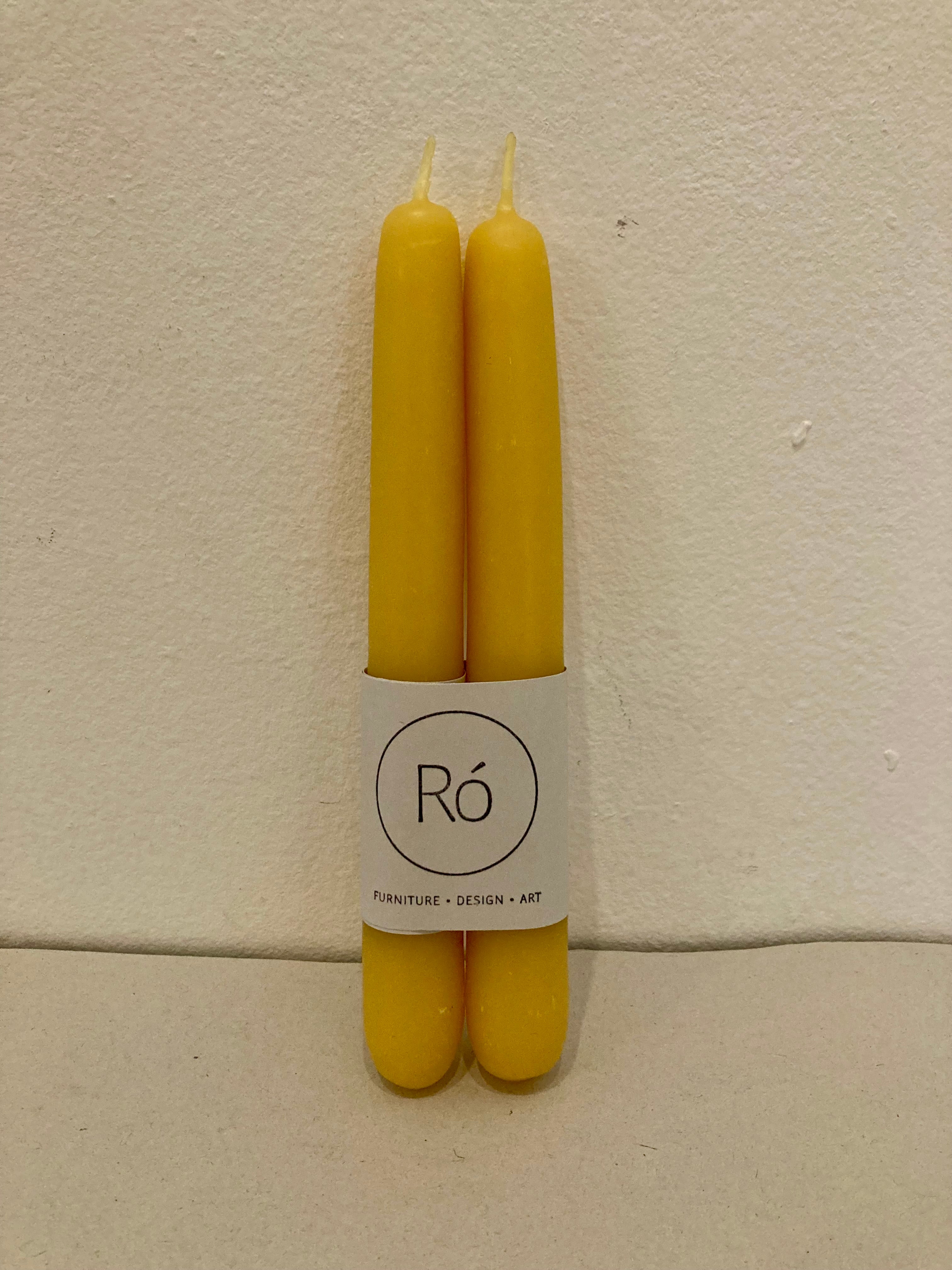 hand dipped beeswax taper pair