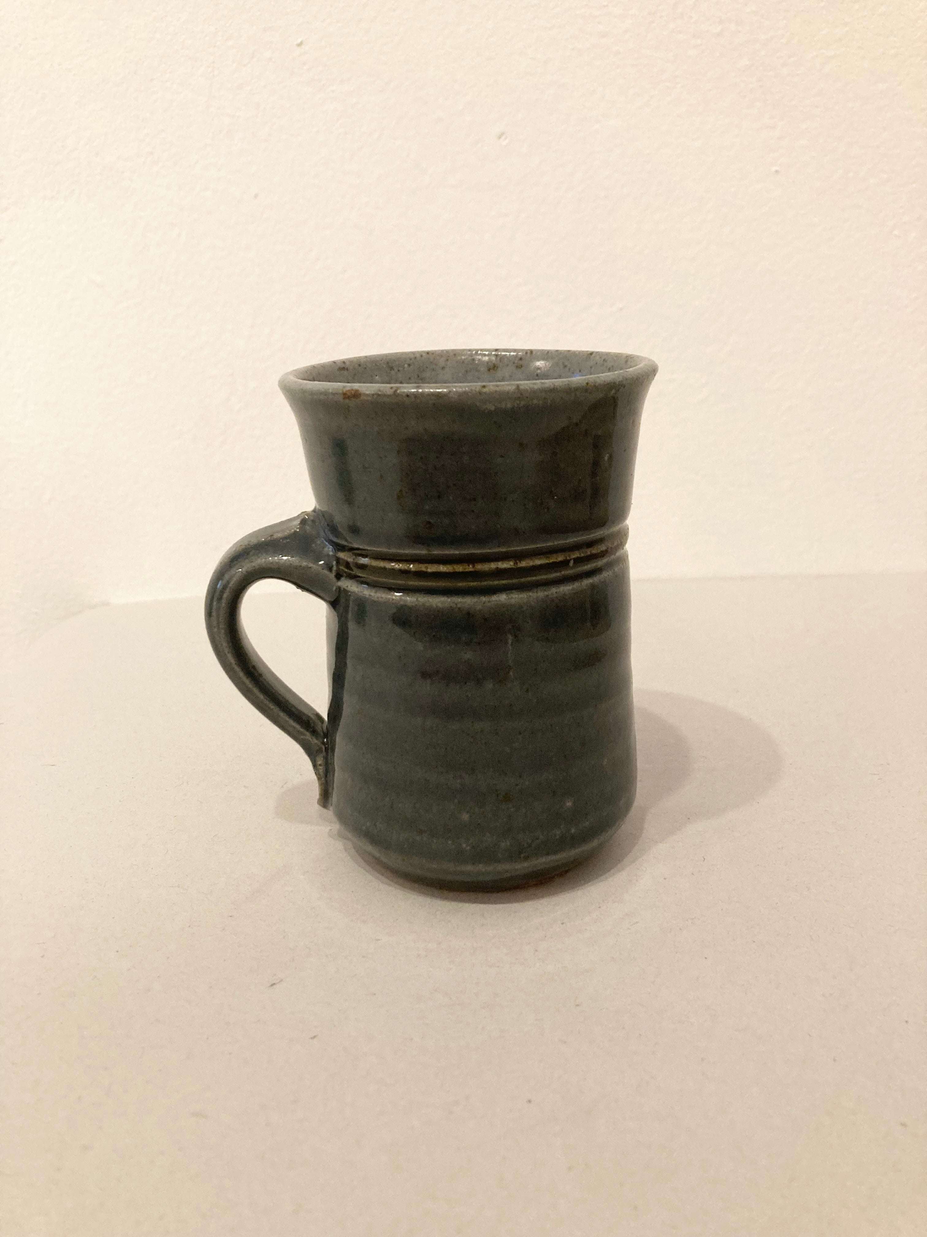 denim blue art ceramic mug