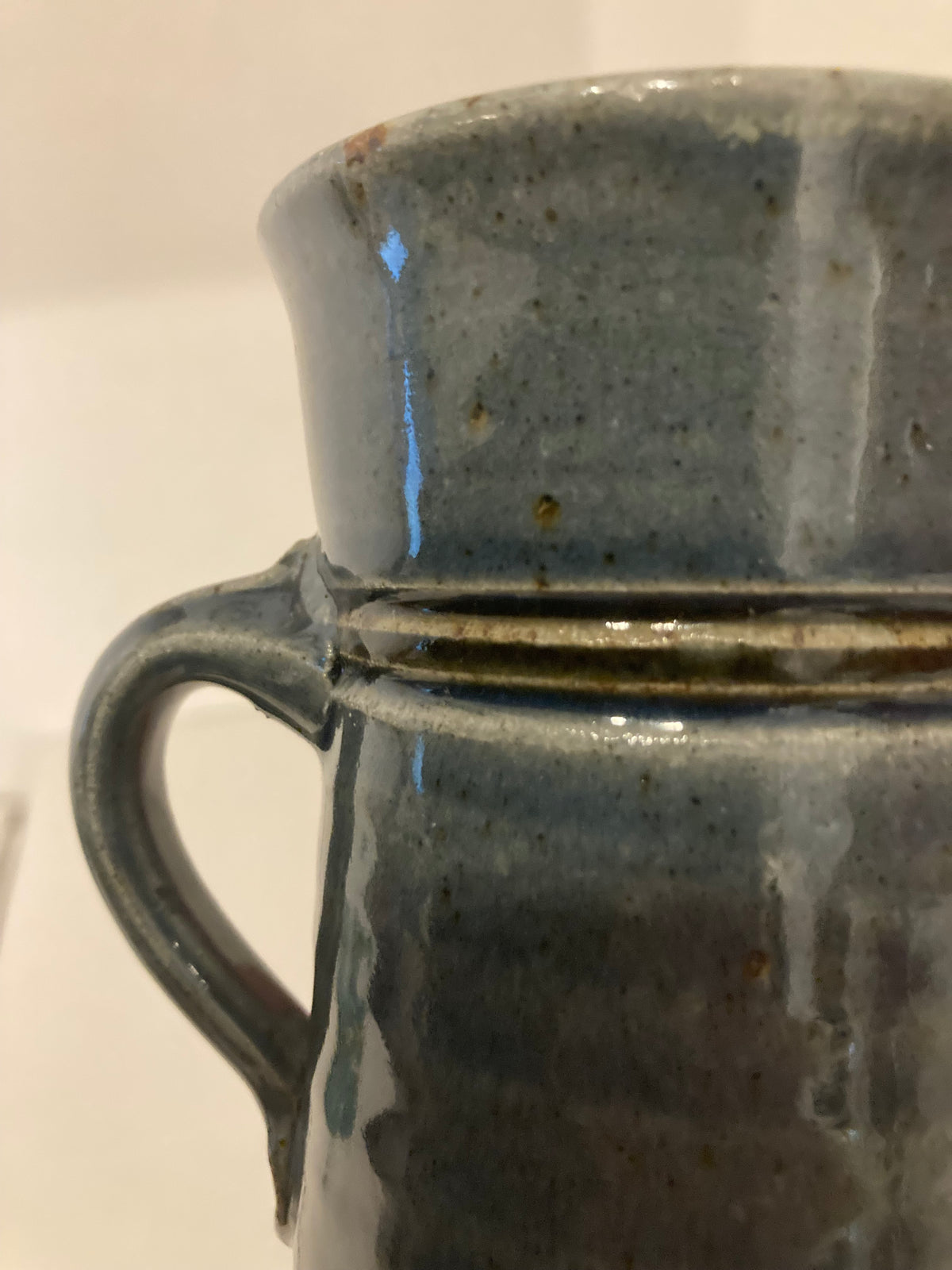 denim blue art ceramic mug