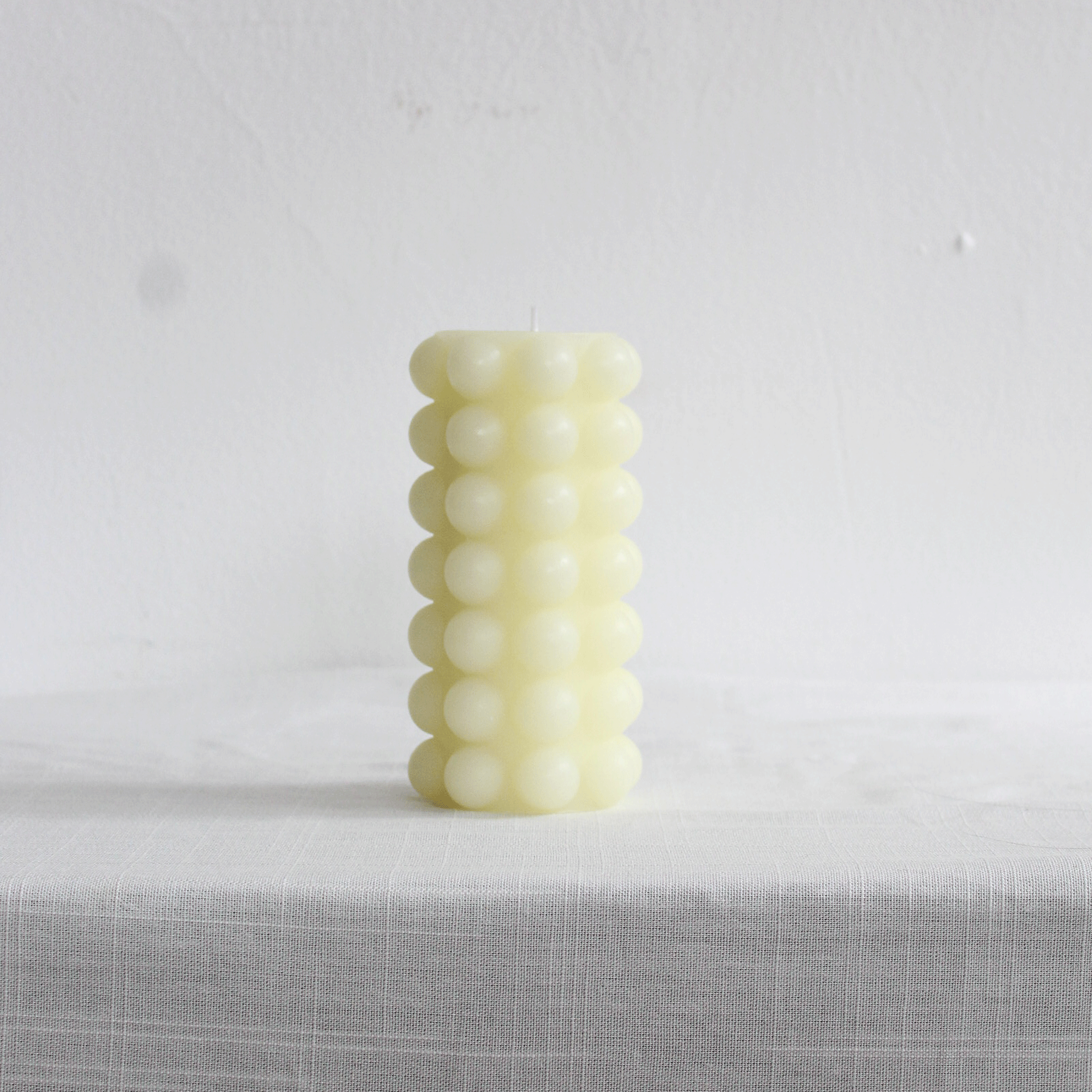 White Hobnail Pillar Candle