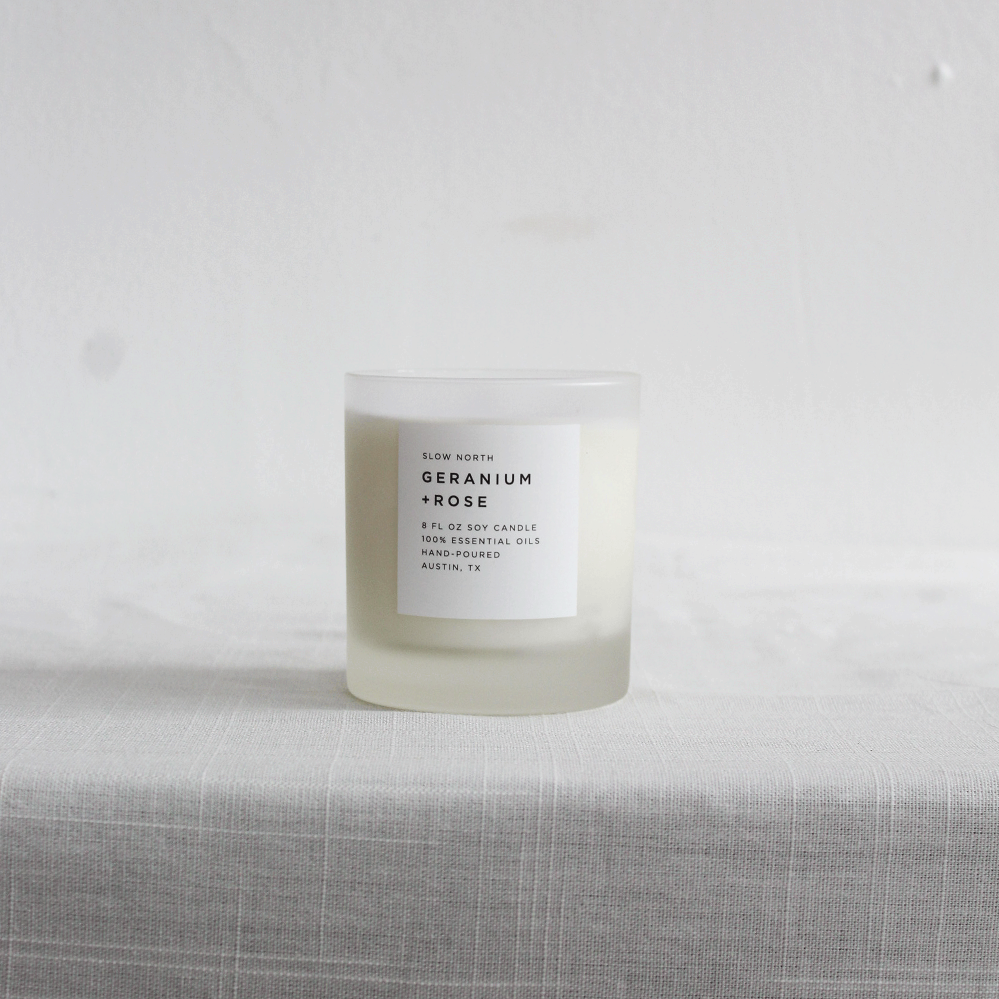 Slow North Geranium and Rose Candle